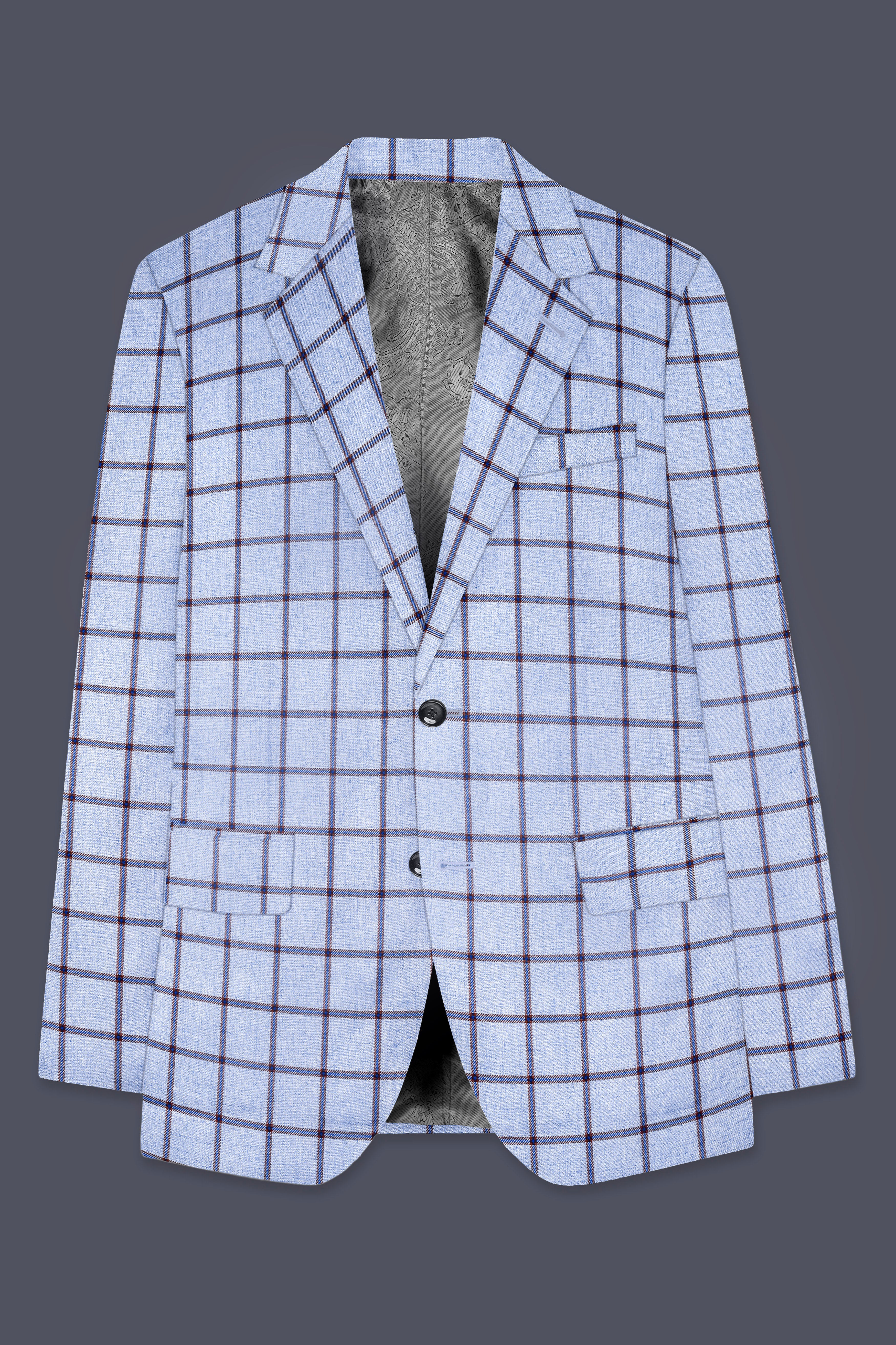 Mistrel-Spun Pearl Gray Windows Wool Rich Single Breasted Suit