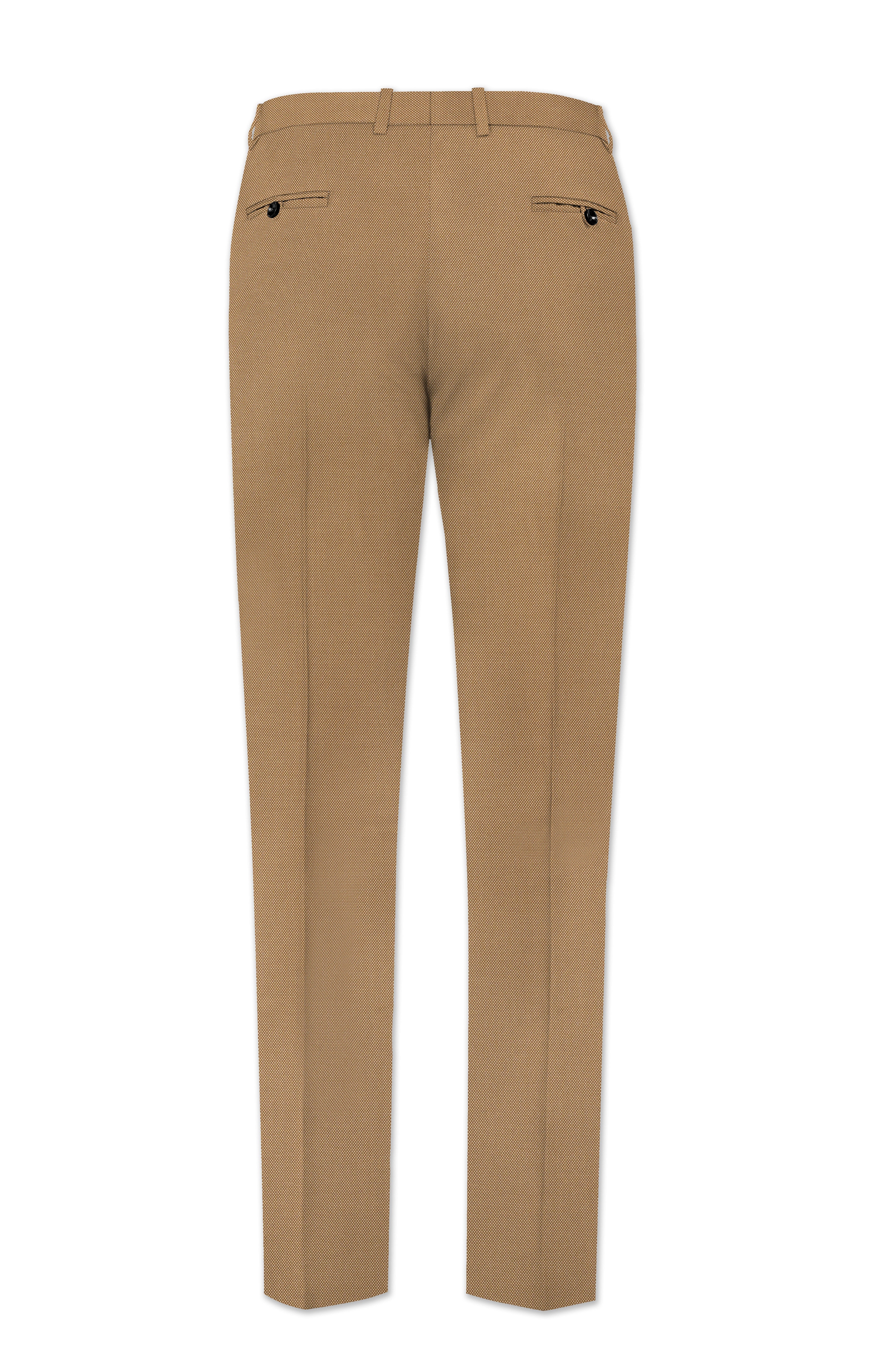 Aurenzo-Muesli Brown Textured Wool Rich Single Breasted Suit