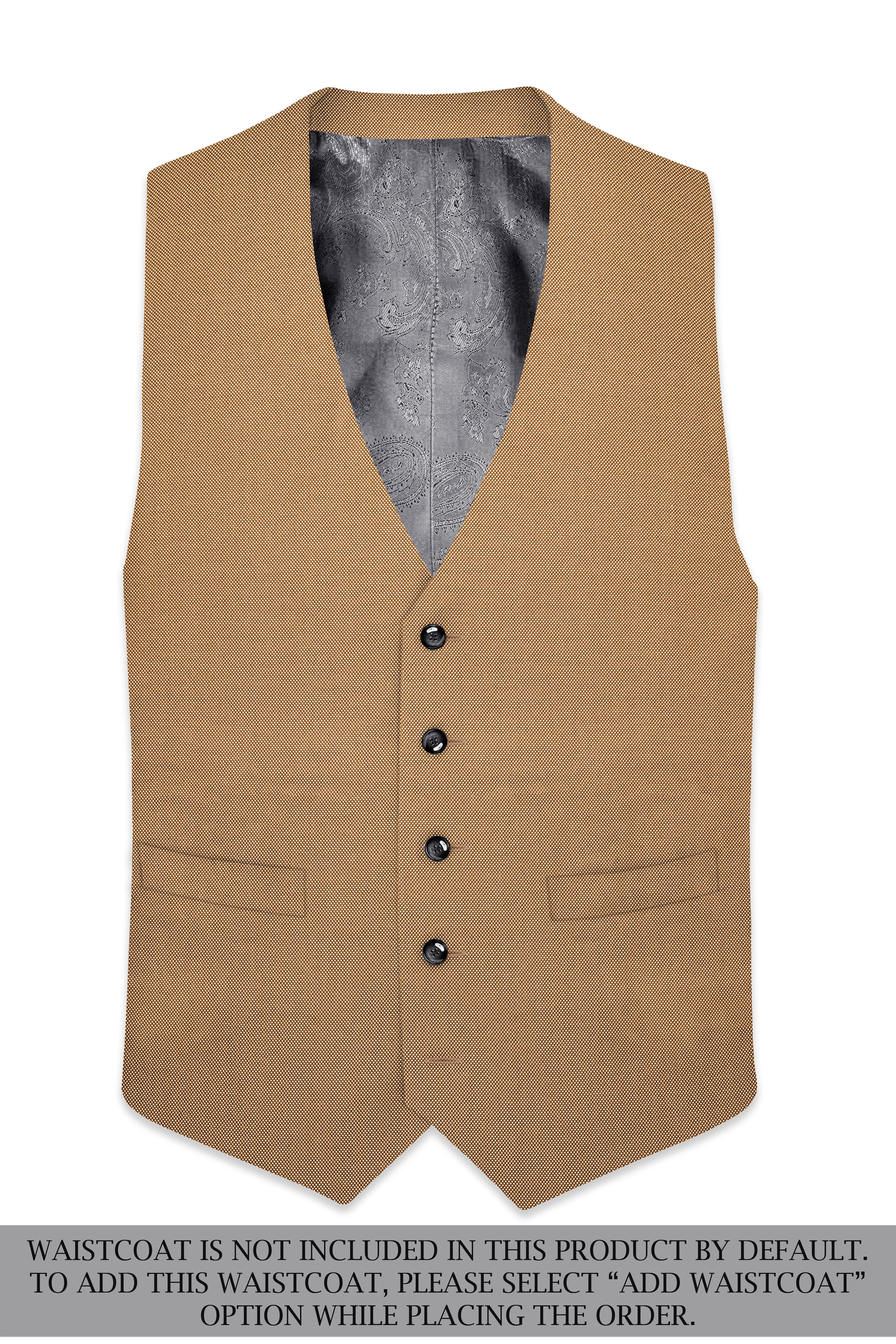 Aurenzo-Muesli Brown Textured Wool Rich Single Breasted Suit