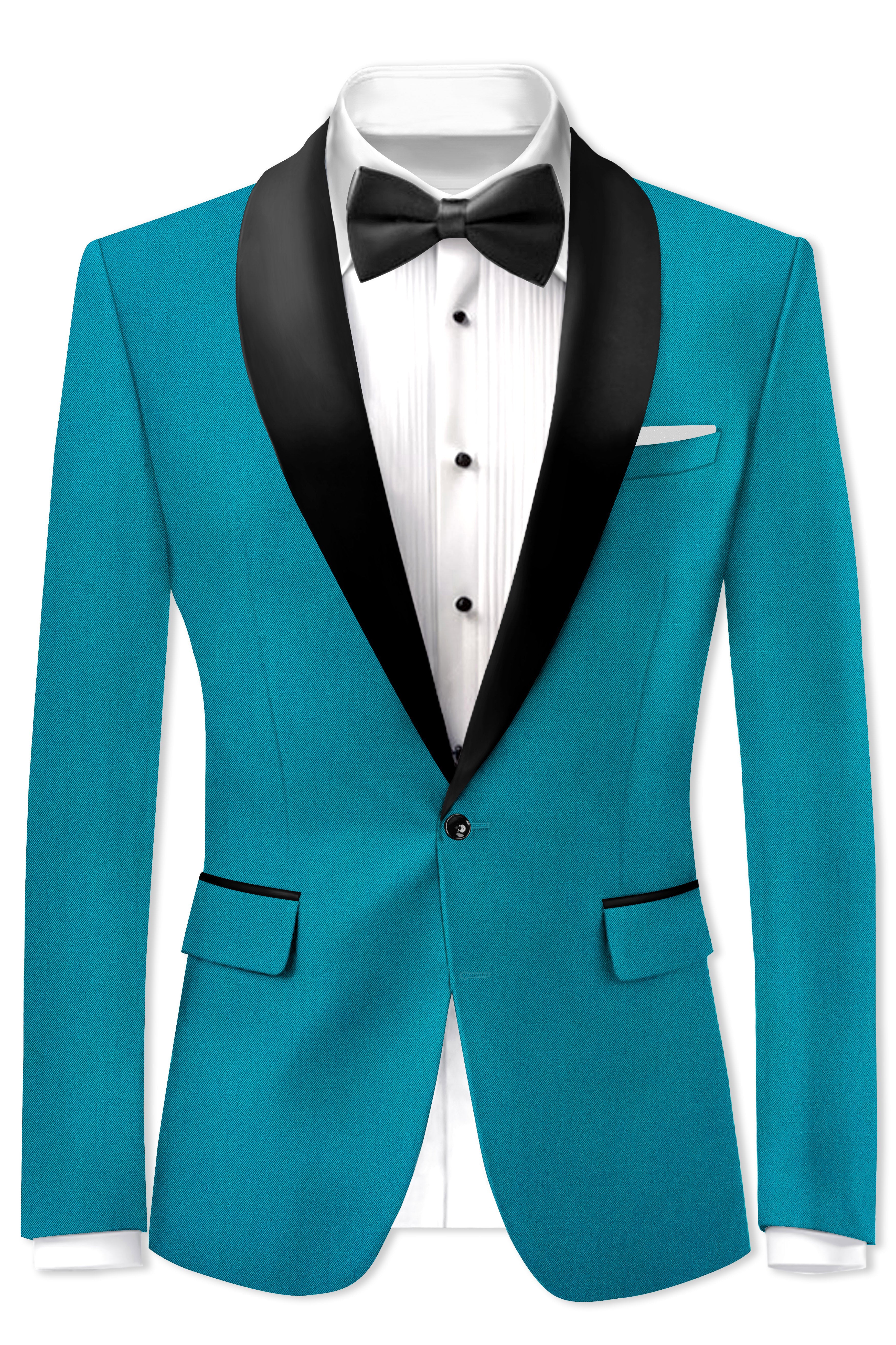 Zephir-surfie Green Wool Rich Tuxedo Slight Stretch Suit