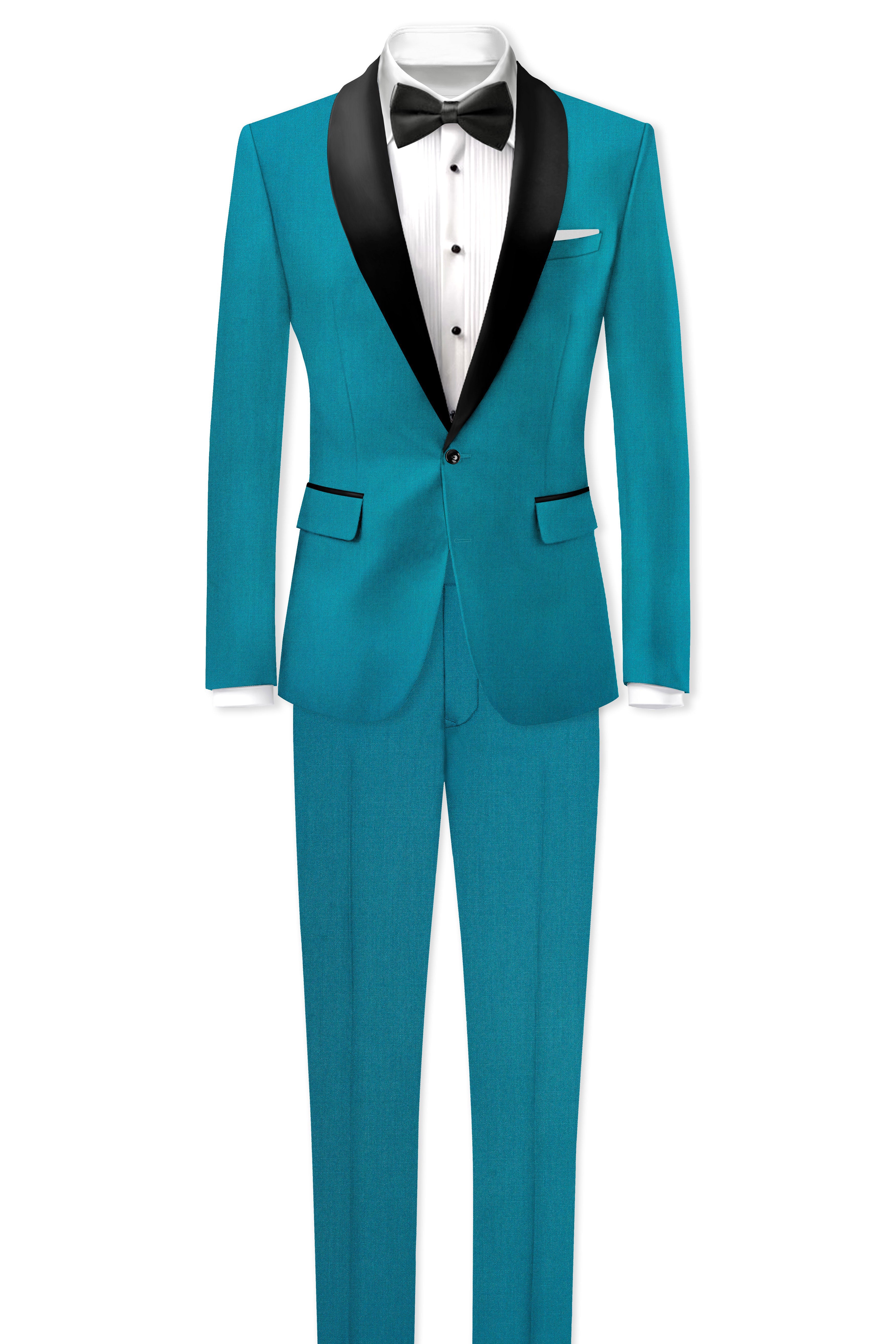 Zephir-surfie Green Wool Rich Tuxedo Slight Stretch Suit