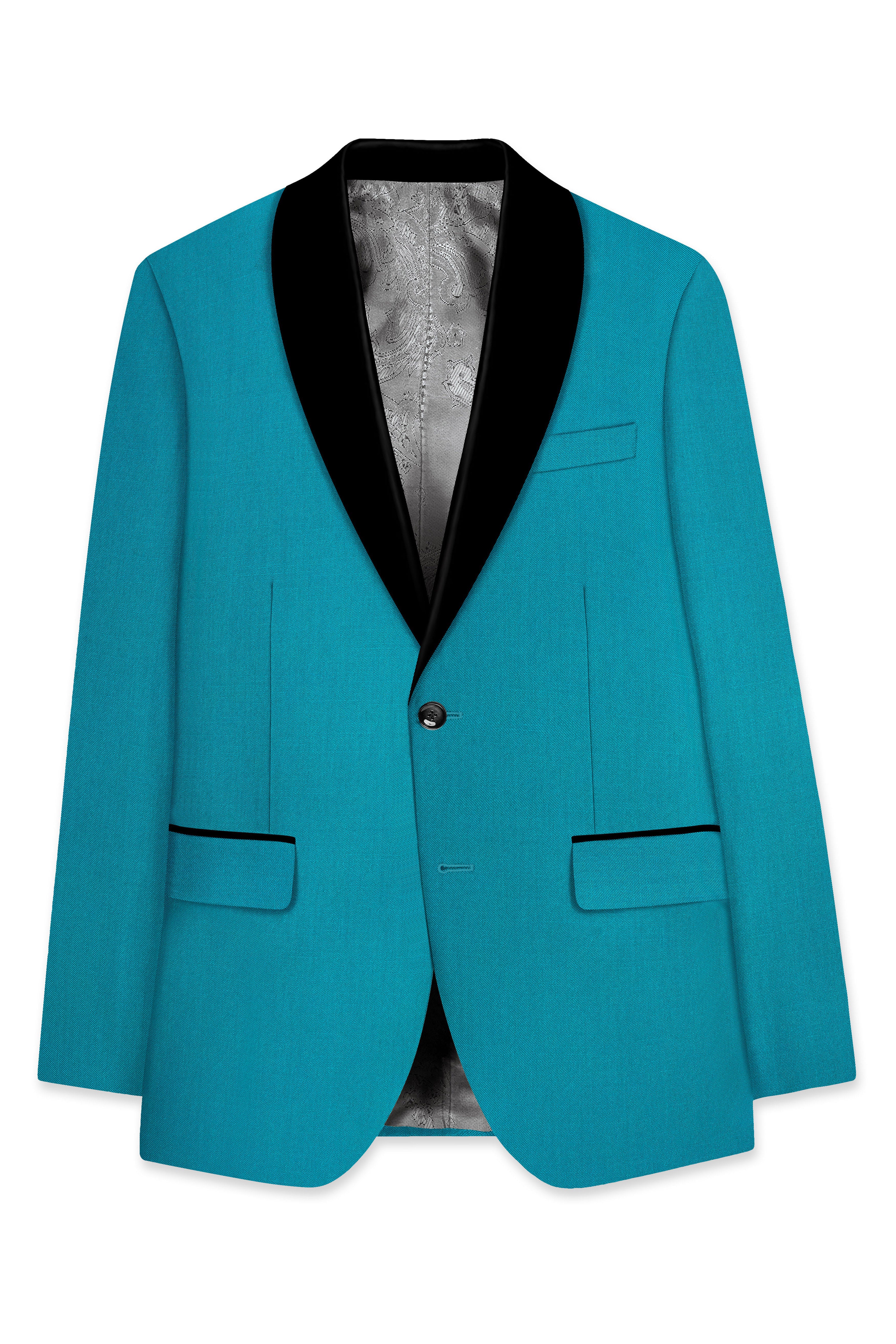 Zephir-surfie Green Wool Rich Tuxedo Slight Stretch Suit