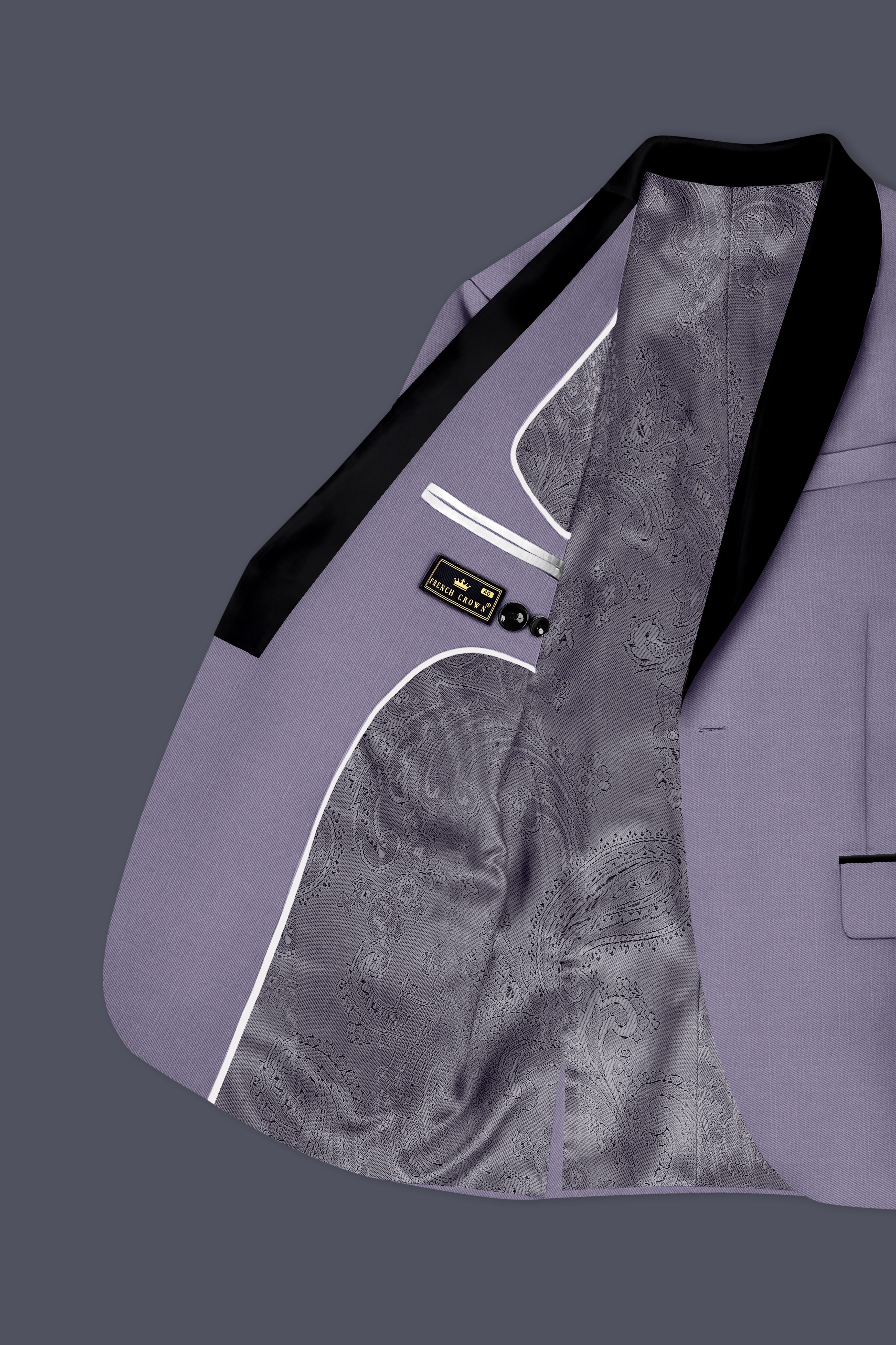 Roylen-Mountbatten Purple Wool Rich Tuxedo Slight Stretch Suit