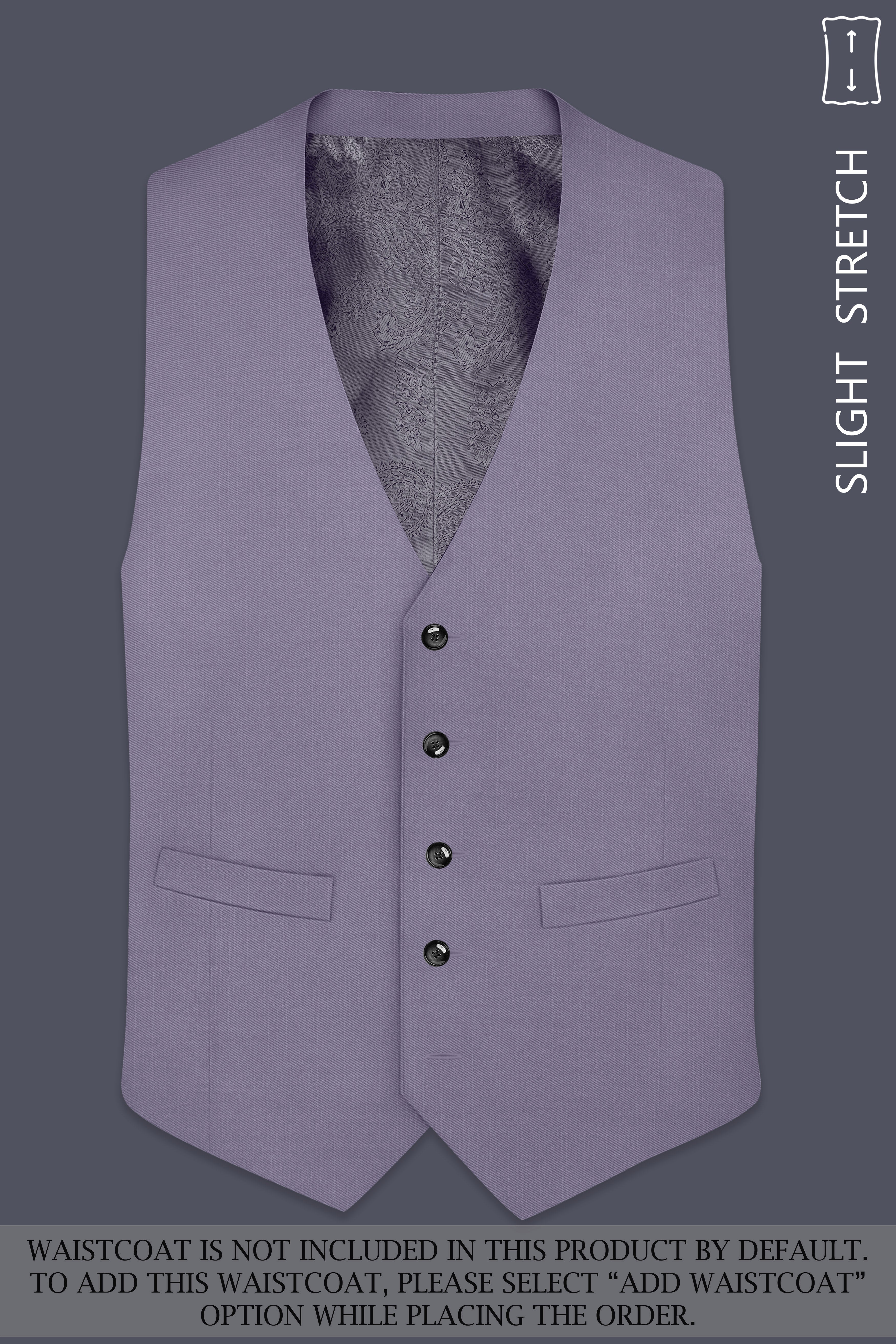 Roylen-Mountbatten Purple Wool Rich Peak Lapel Tuxedo Slight Stretch Suit
