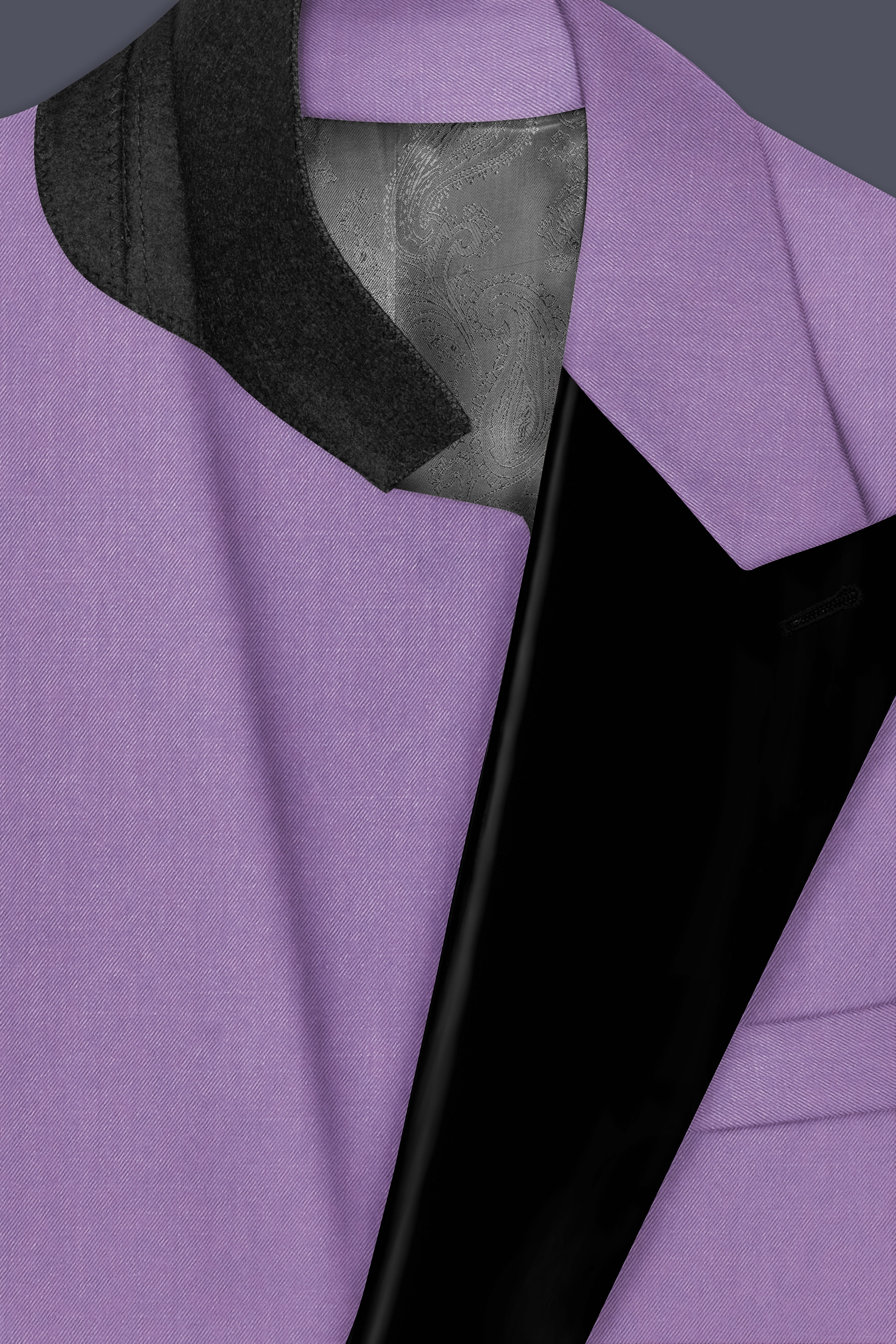 Roylen-Mountbatten Purple Wool Rich Peak Lapel Tuxedo Slight Stretch Suit