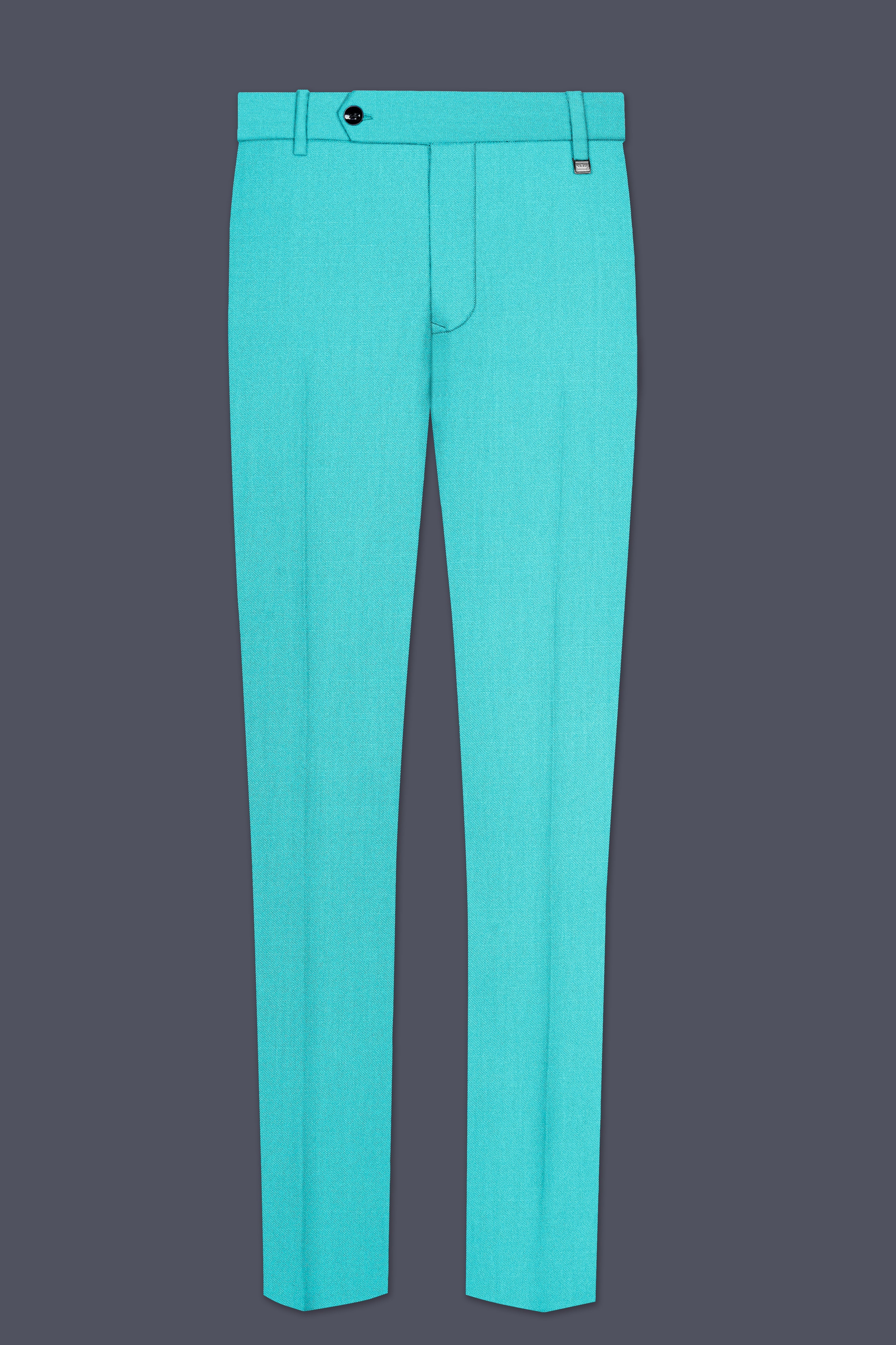 Aegir-Viking Blue Wool Rich Cross Placket Bandhgala Stretchable Traveler Suit