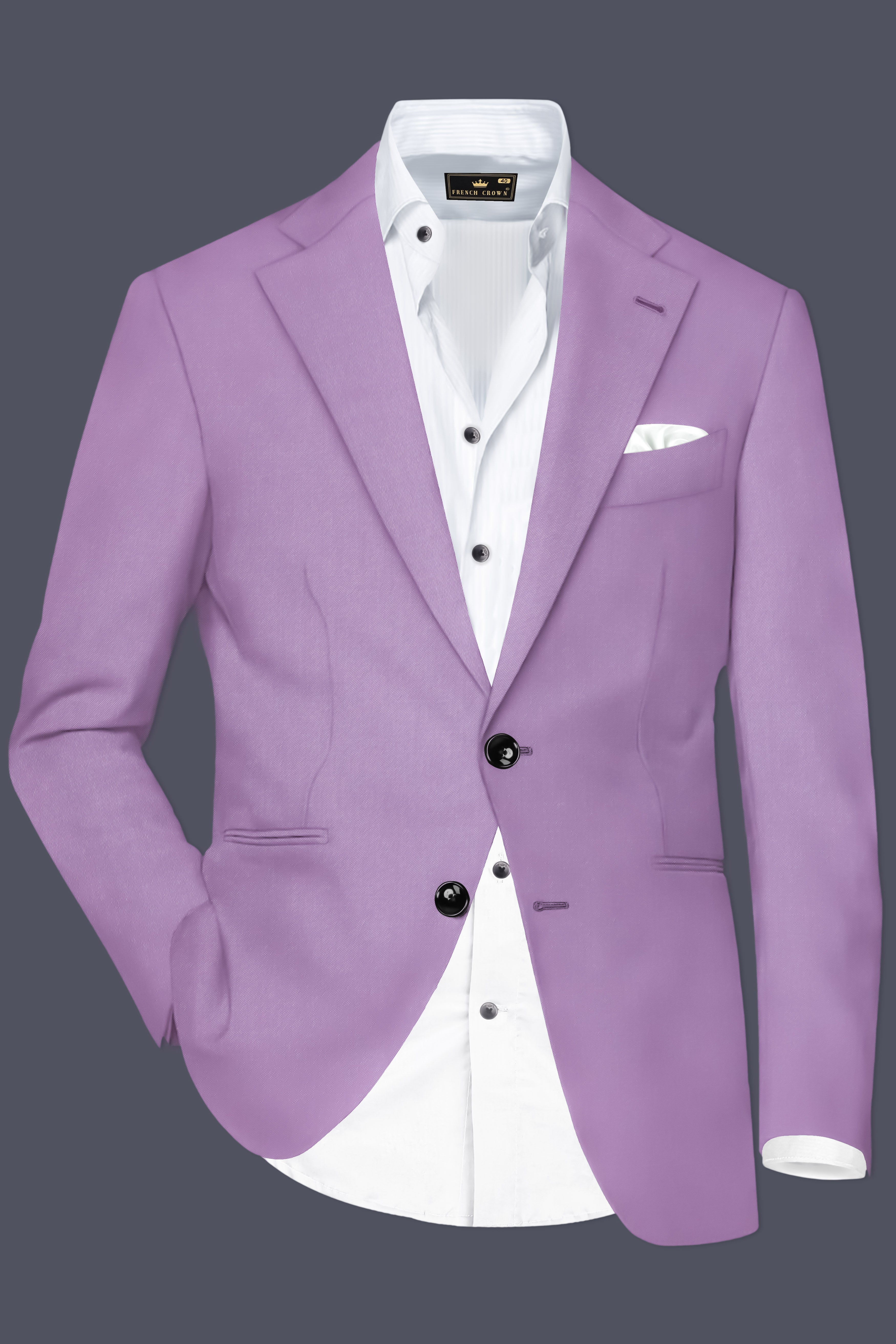 Roylen-Mountbatten Purple Wool Rich Single Breasted Slight Stretch Suit