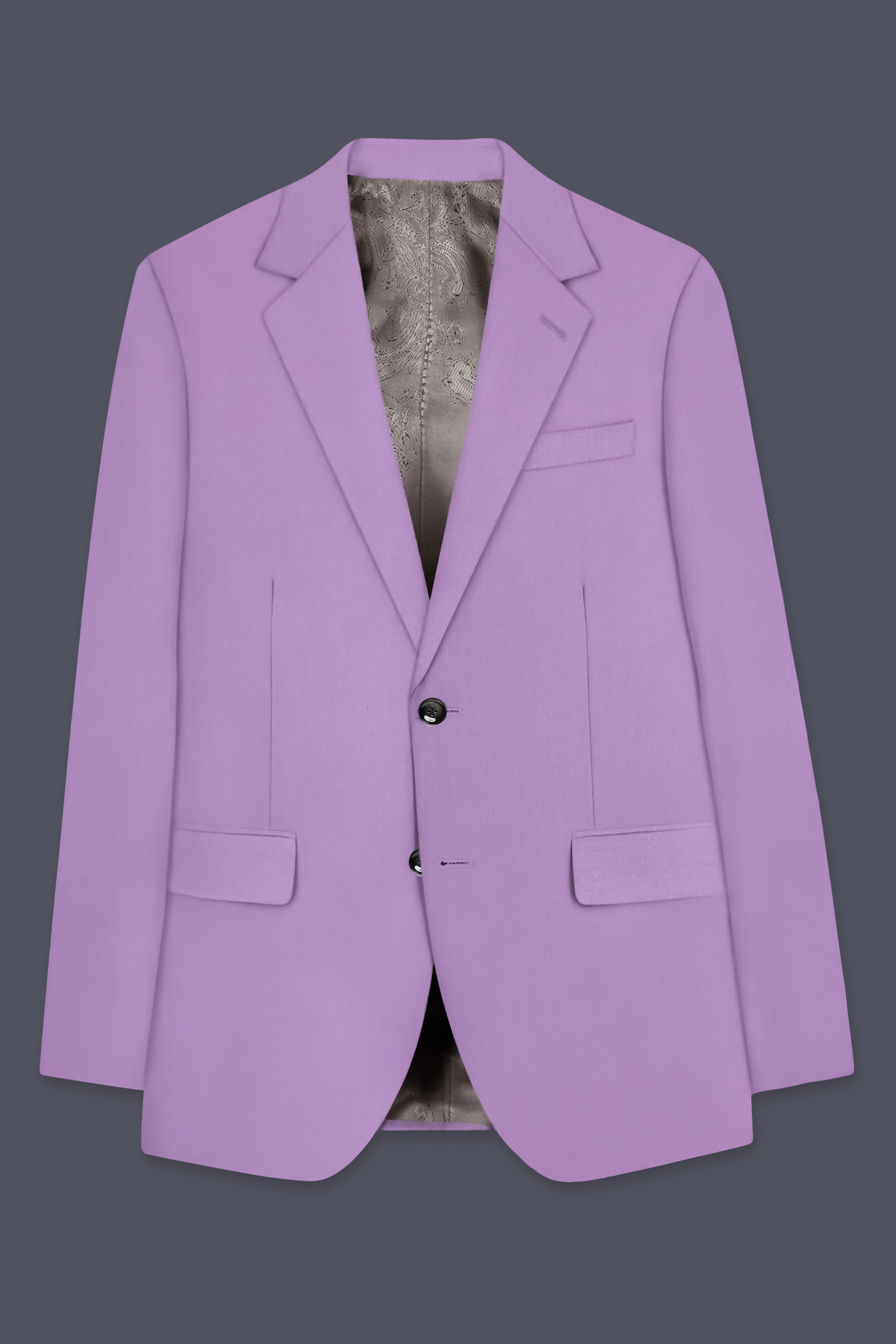 Roylen-Mountbatten Purple Wool Rich Single Breasted Slight Stretch Suit