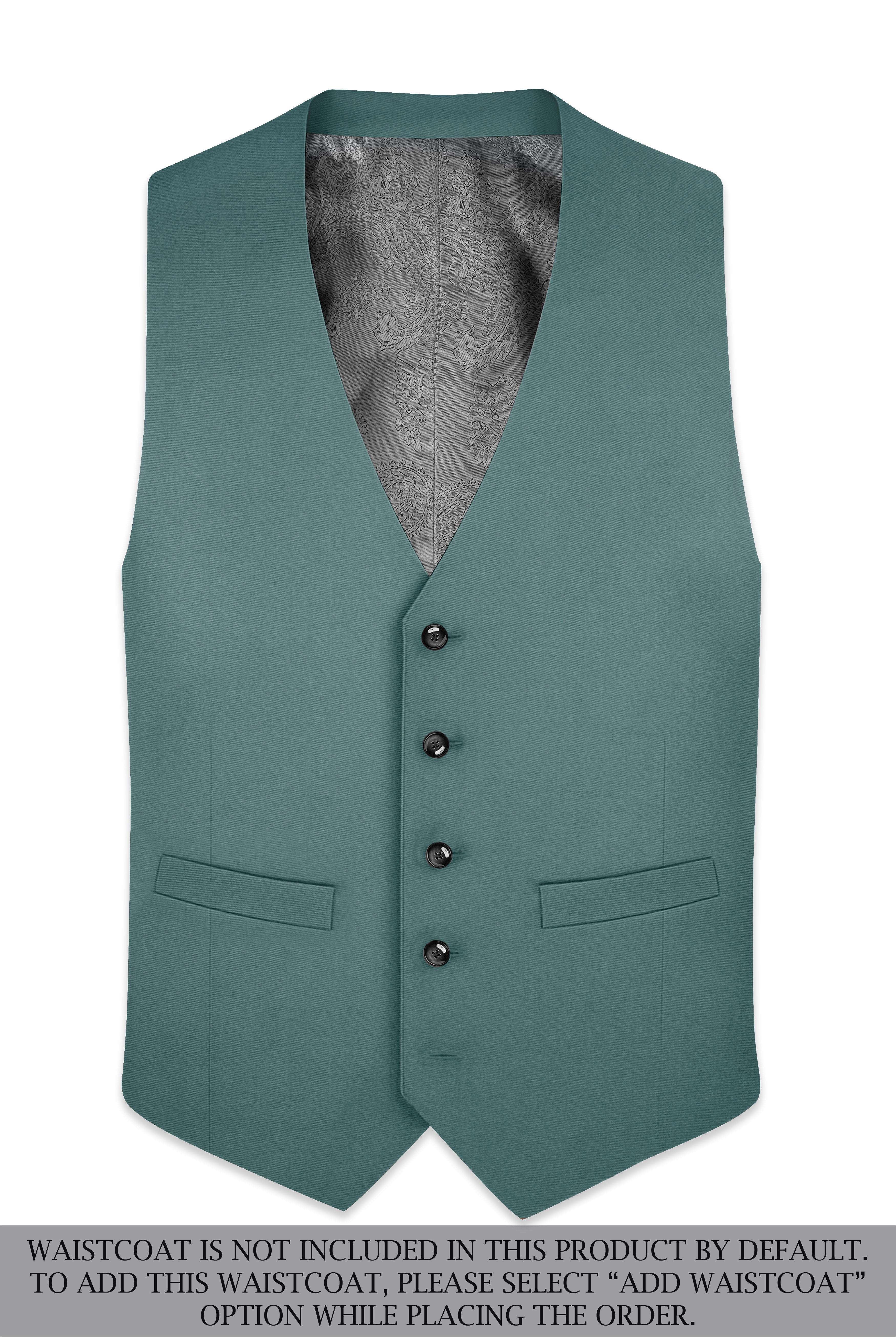 Travliam-William Green Wool Rich Double Breasted Stretchable Traveler Suit