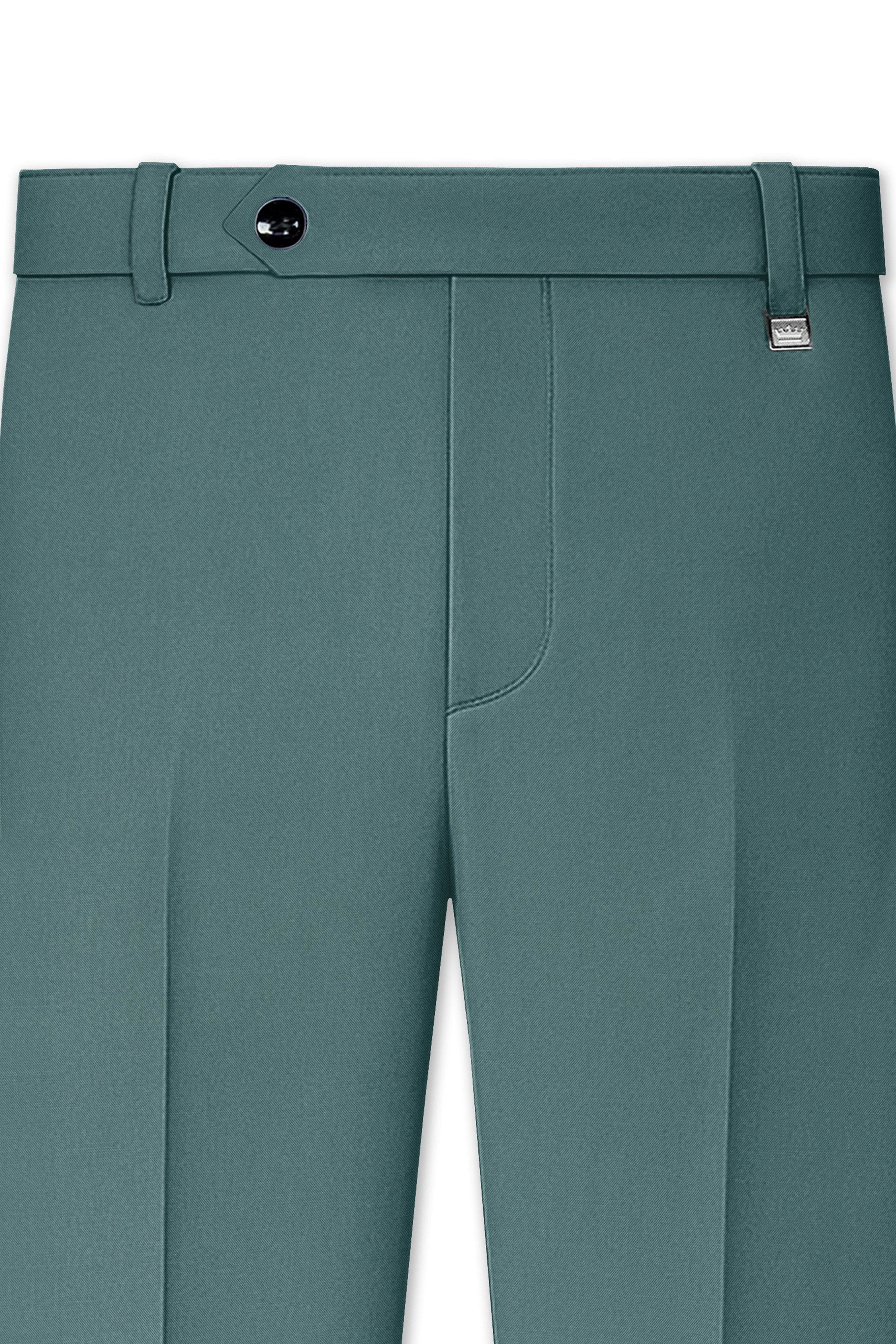 Travliam-William Green Wool Rich Bandhgala Stretchable Traveler Suit