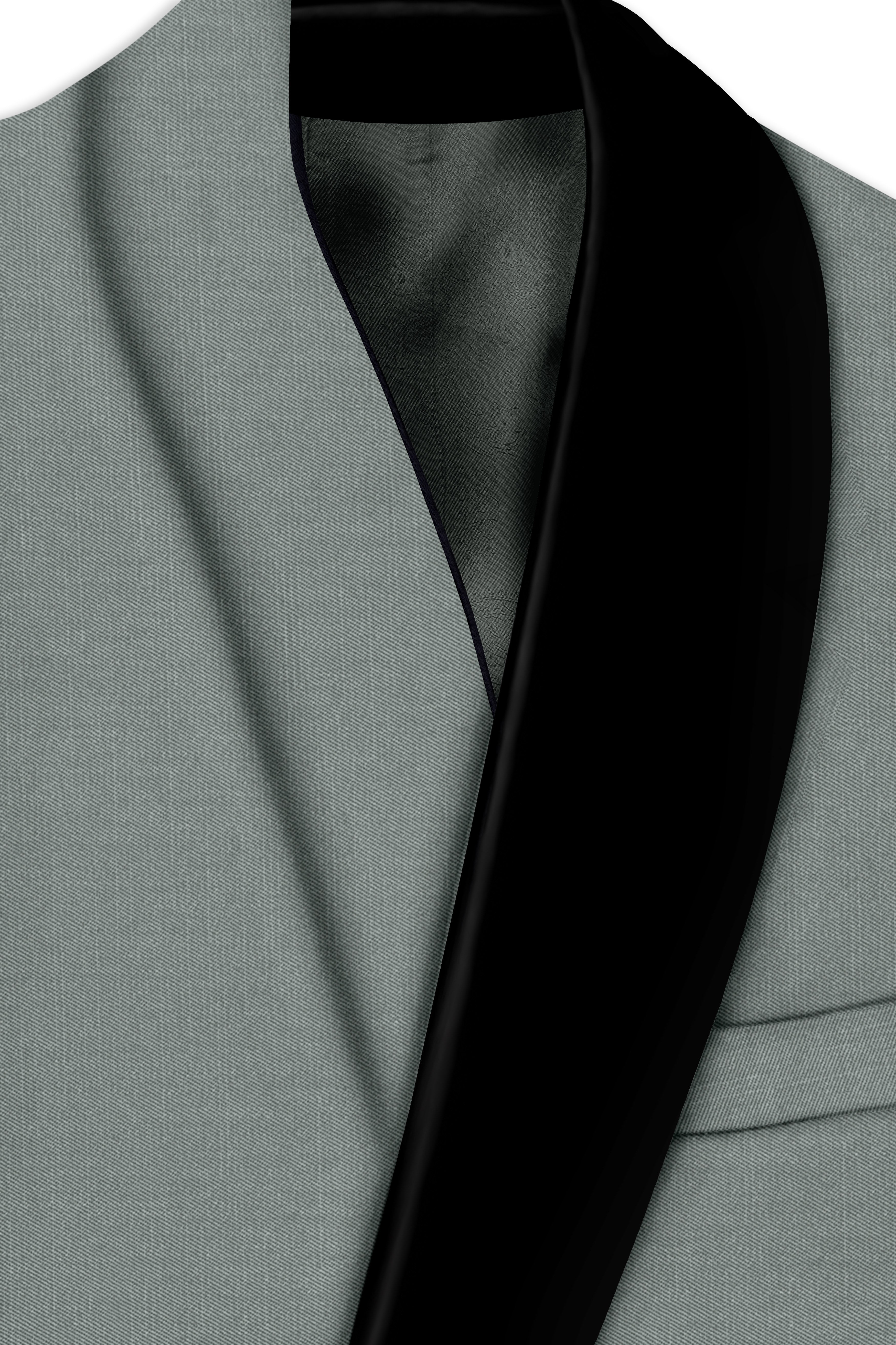 Travliam-William Gray Wool Rich Tuxedo Slight Stretch Suit