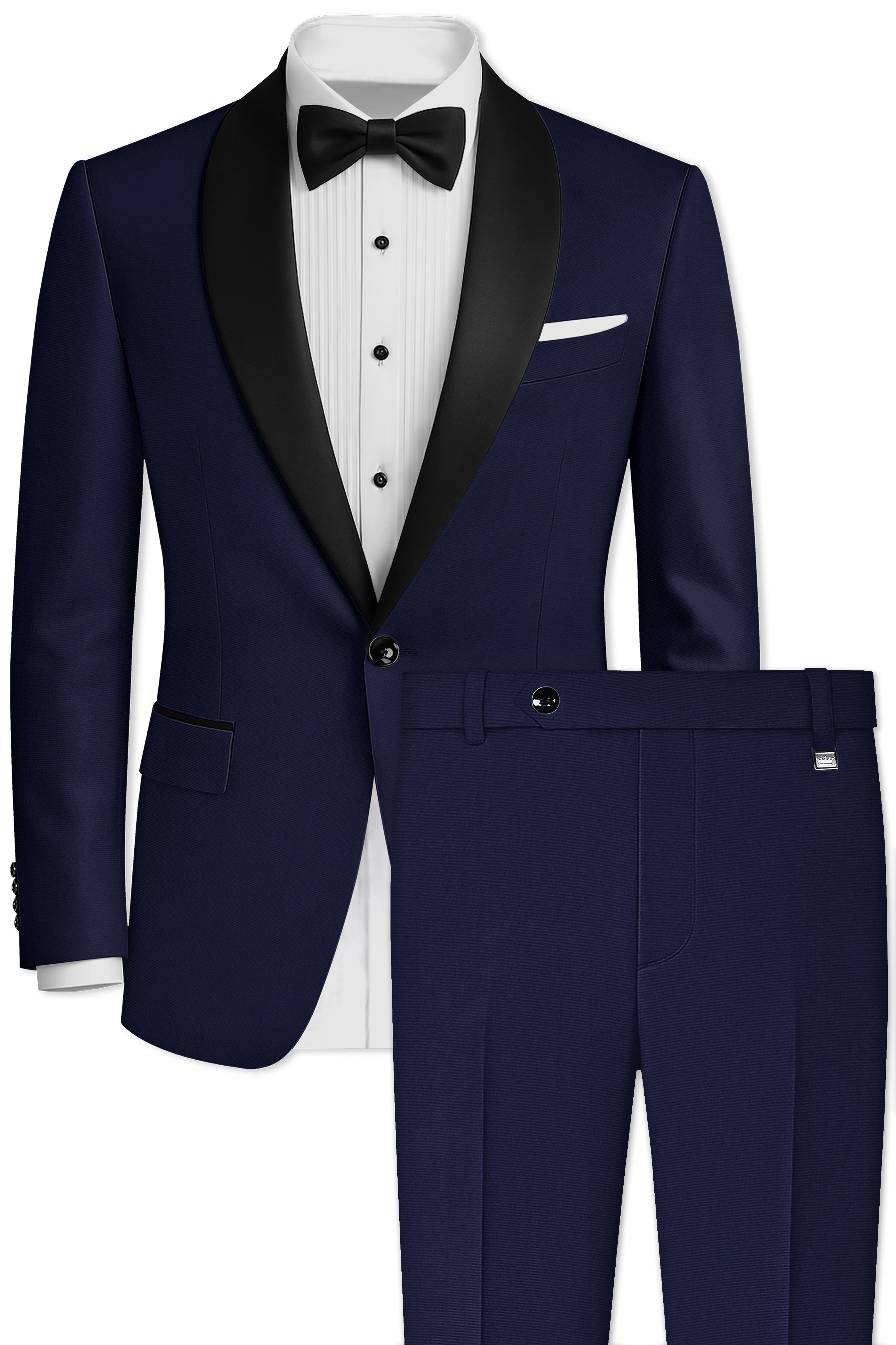 Azurion-Royal Blue Wool Rich Tuxedo Suit