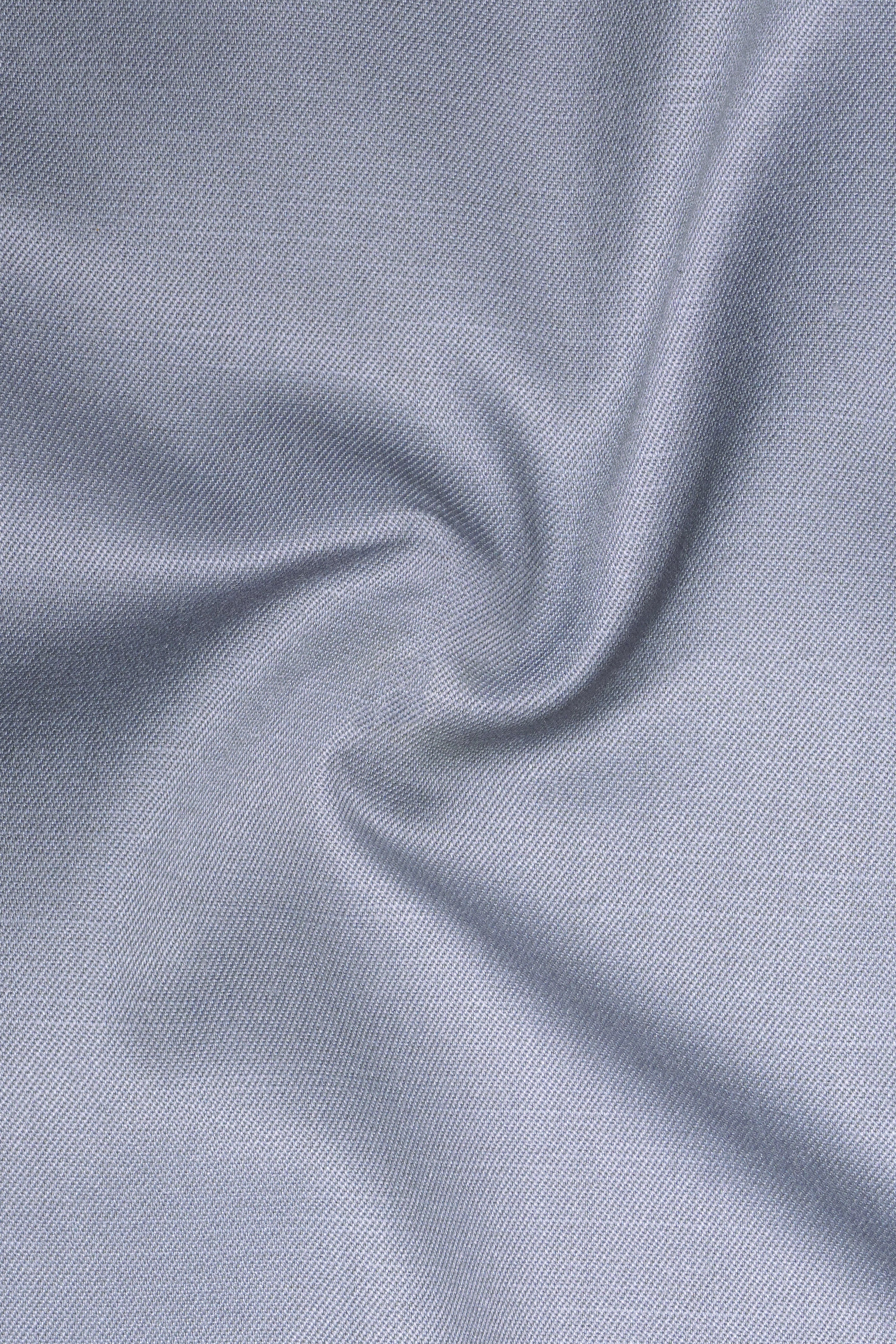 Silgrove-Loblolly Gray Wool Rich Cross Placket Bandhgala Stretchable Traveler Suit