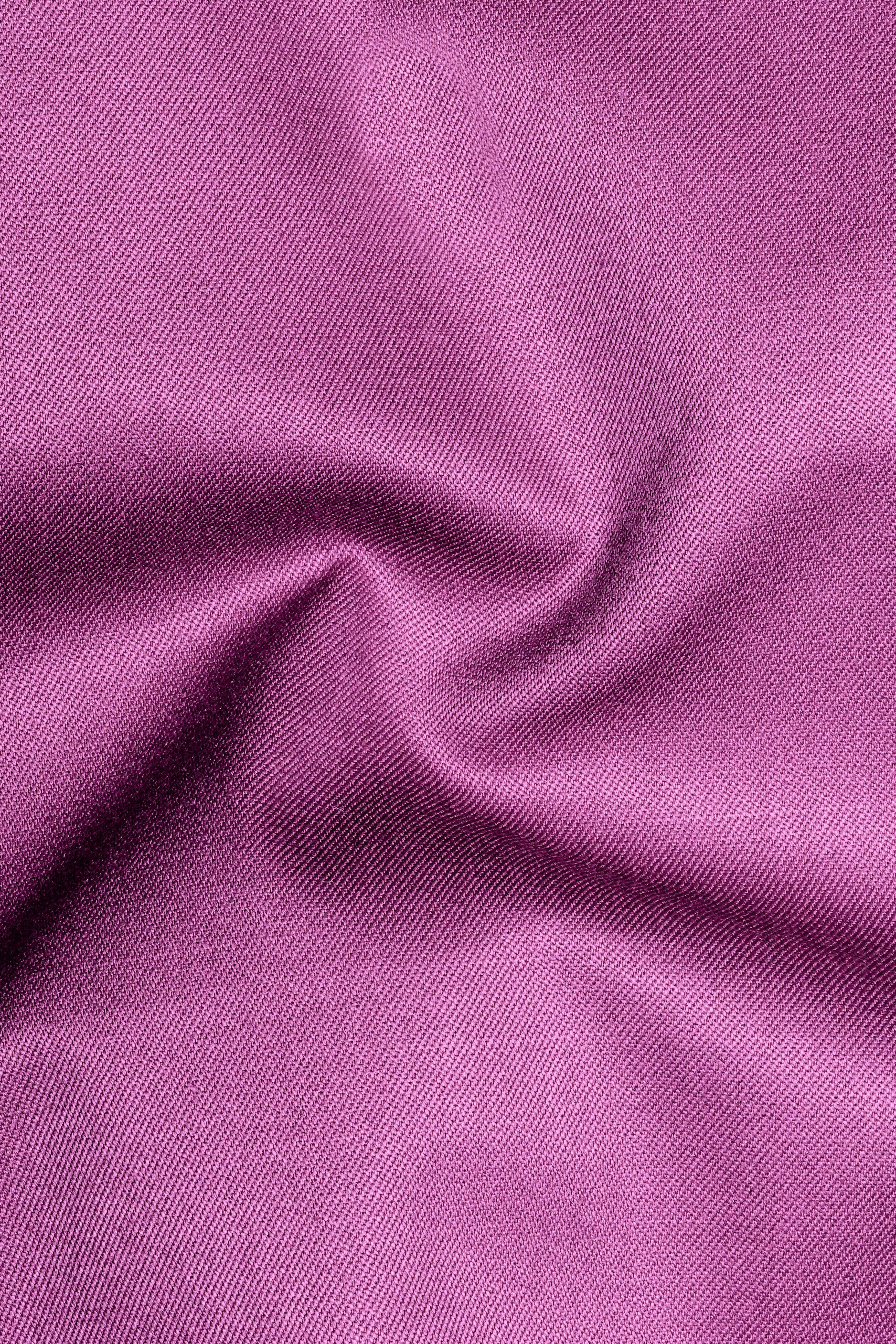 Rosvoy-Trendy Pink Wool Rich Cross Placket Bandhgala Stretchable Traveler Suit