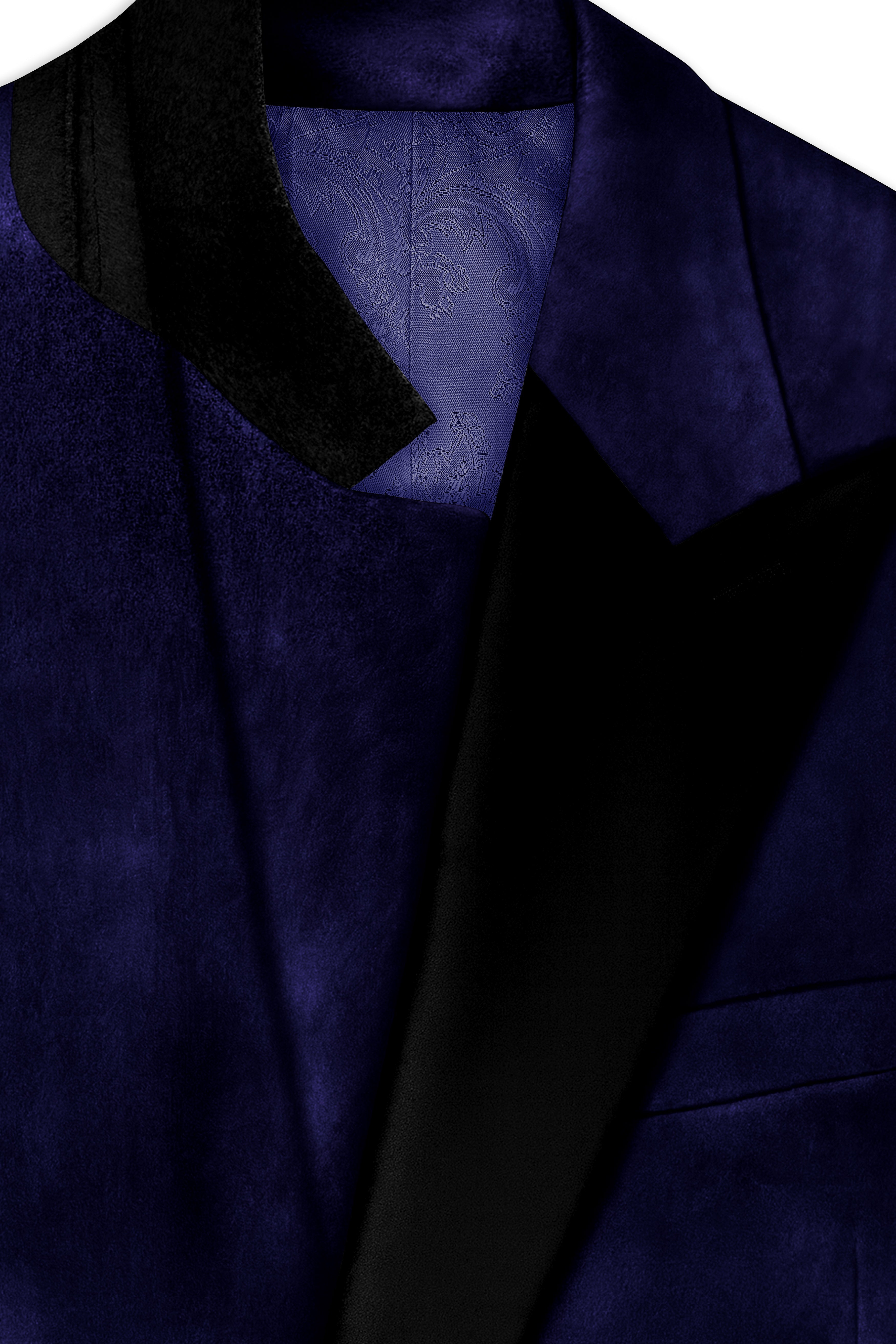 Azurion-Royal Blue Velvet Peak Lapel Tuxedo Suit