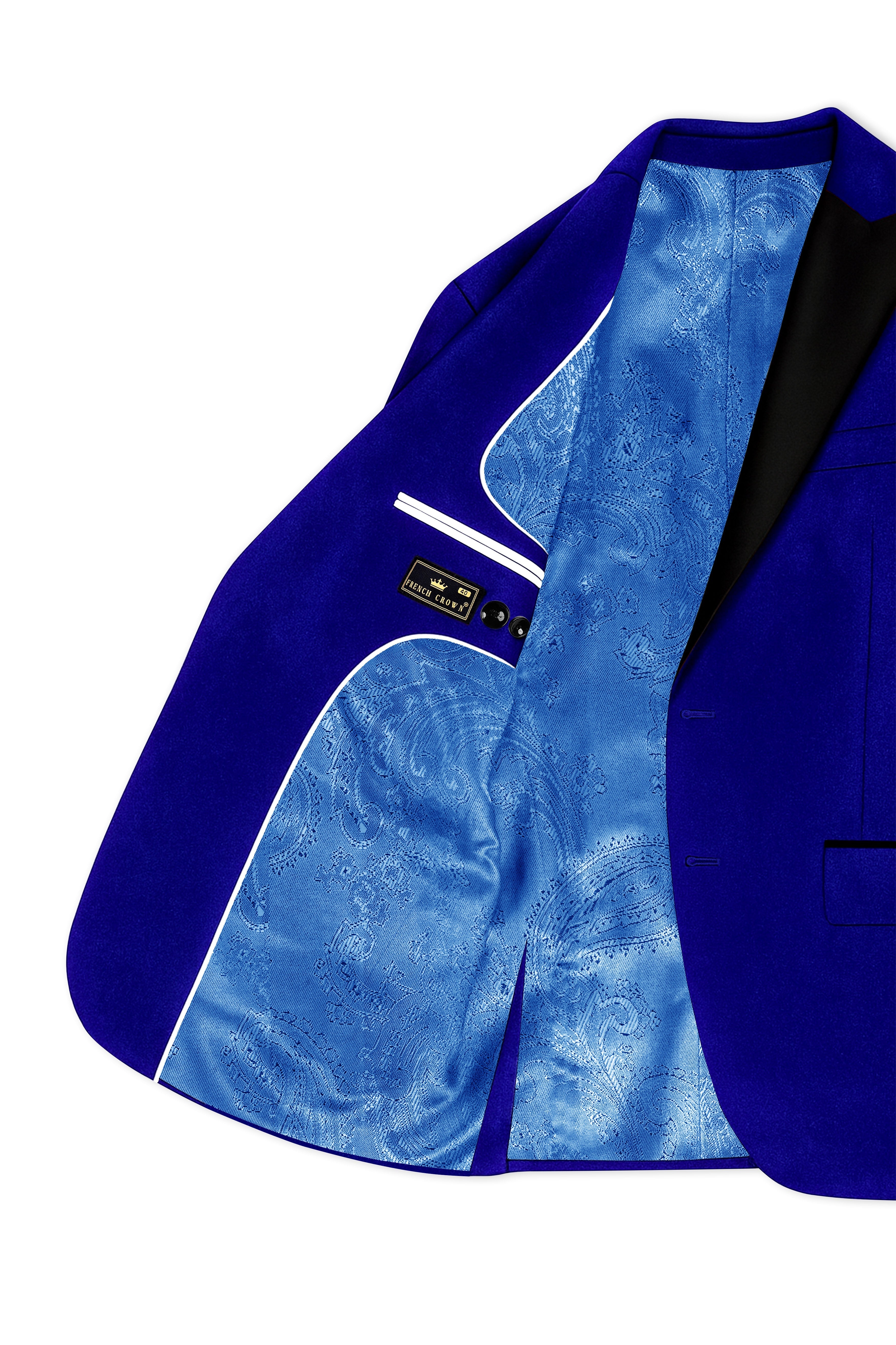 Blucrest-Ultramarine Blue Velvet Peak Lapel Tuxedo Suit