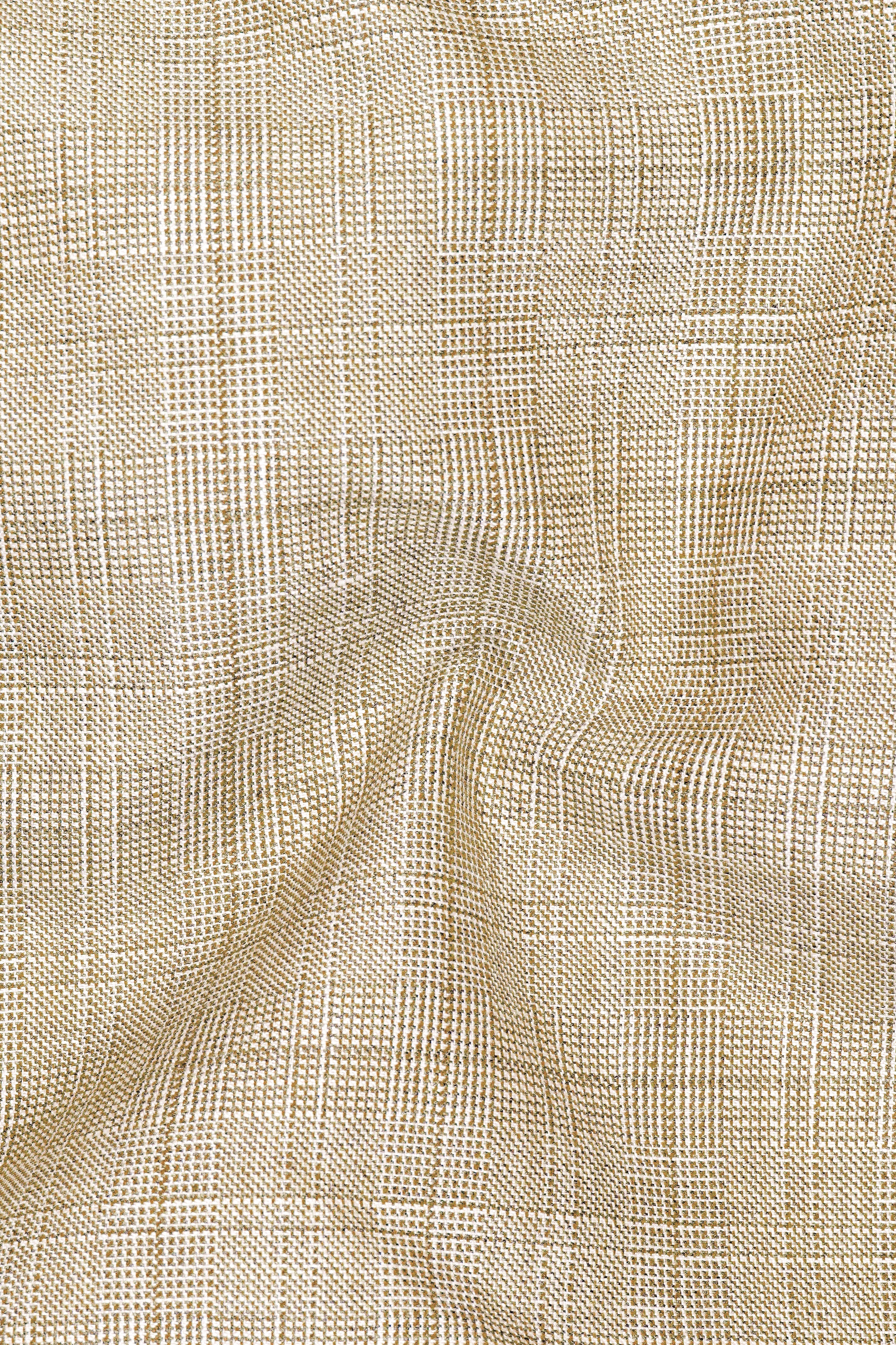 Alviora-Rodeo Dust Cream Windowpane Wool Rich Single Breasted Suit