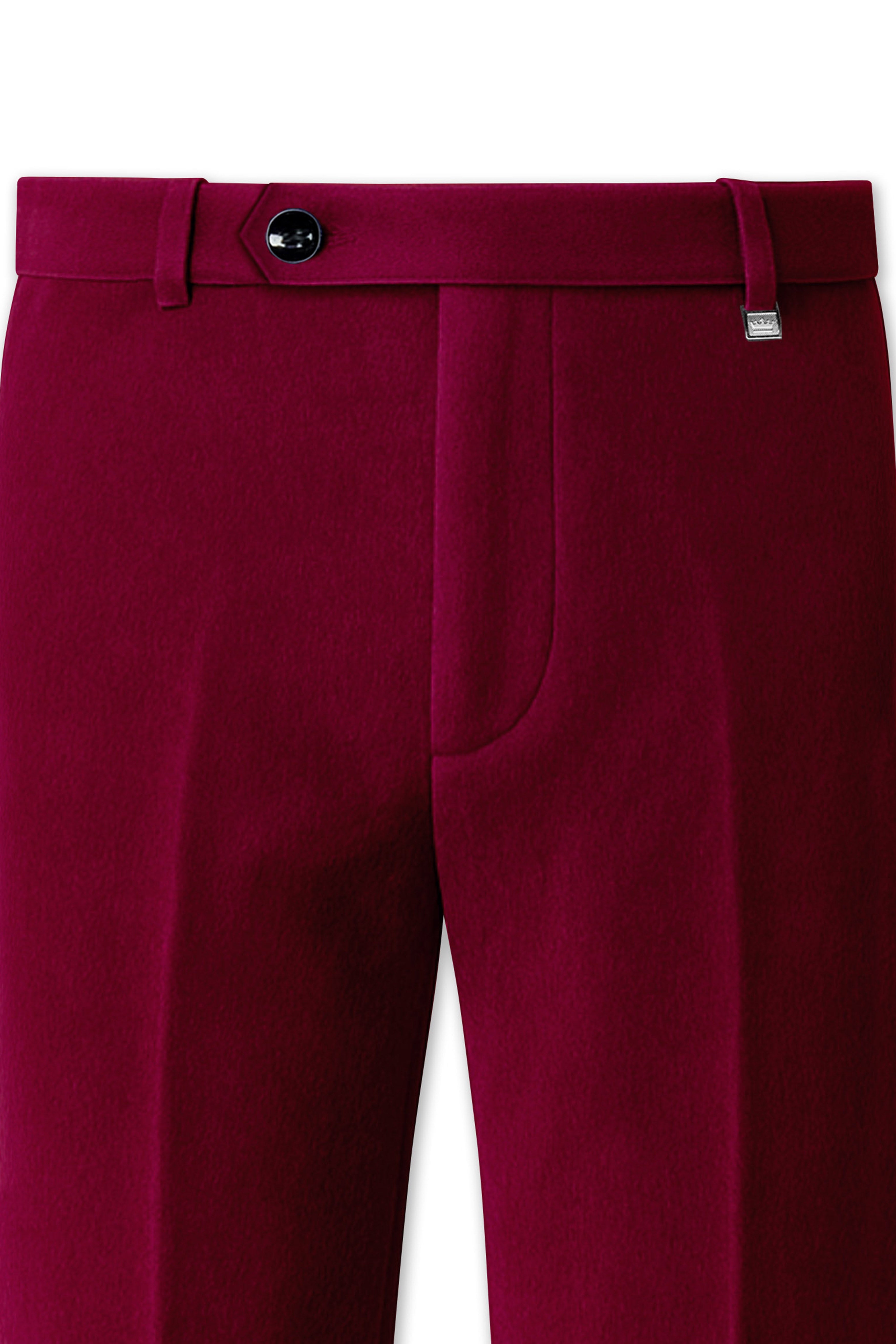 Marcrest-Castro maroon Velvet Peak Lapel Tuxedo Suit