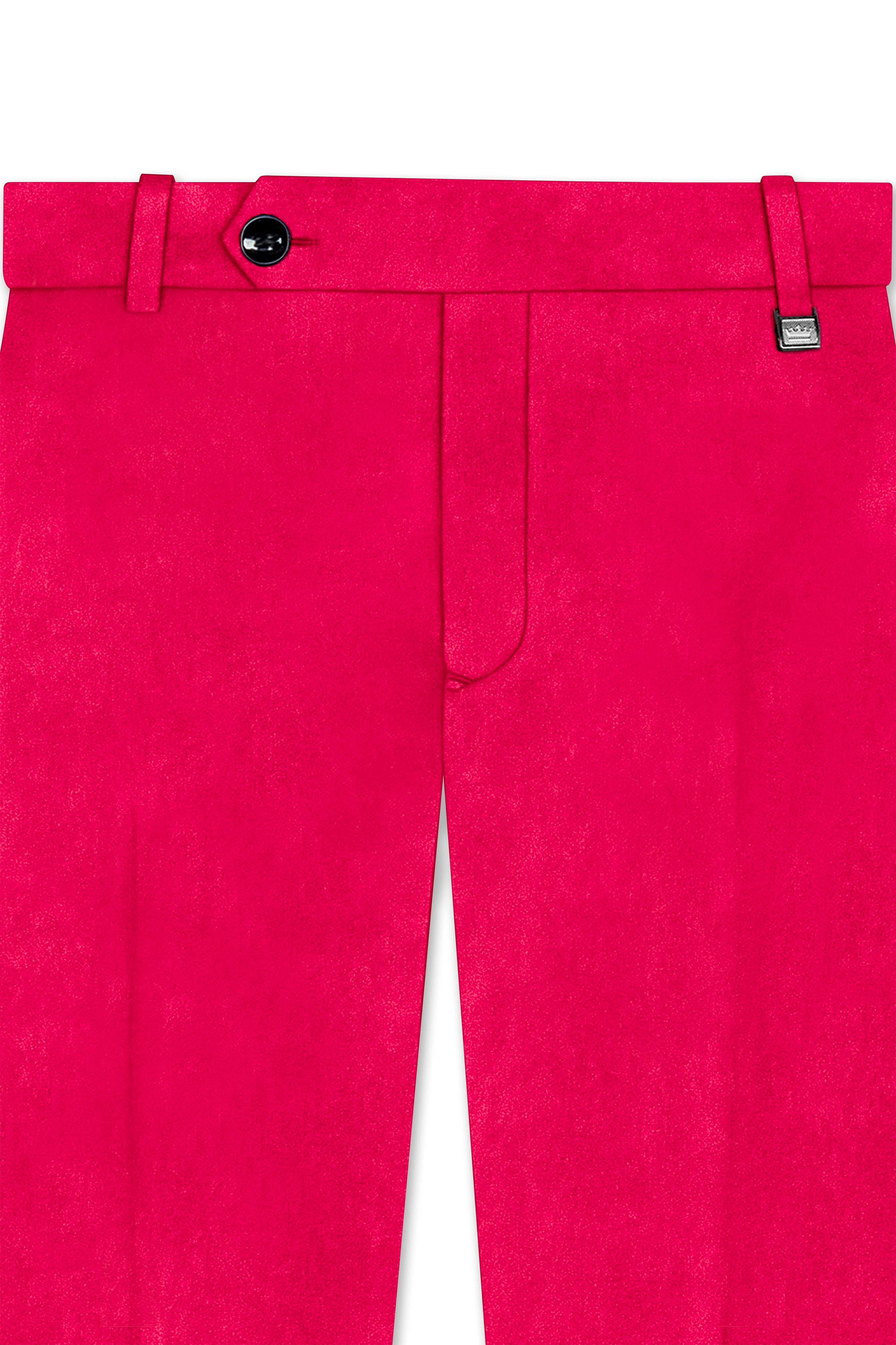 Shivelle-Shiraz Pink Velvet Peak Lapel Tuxedo Suit