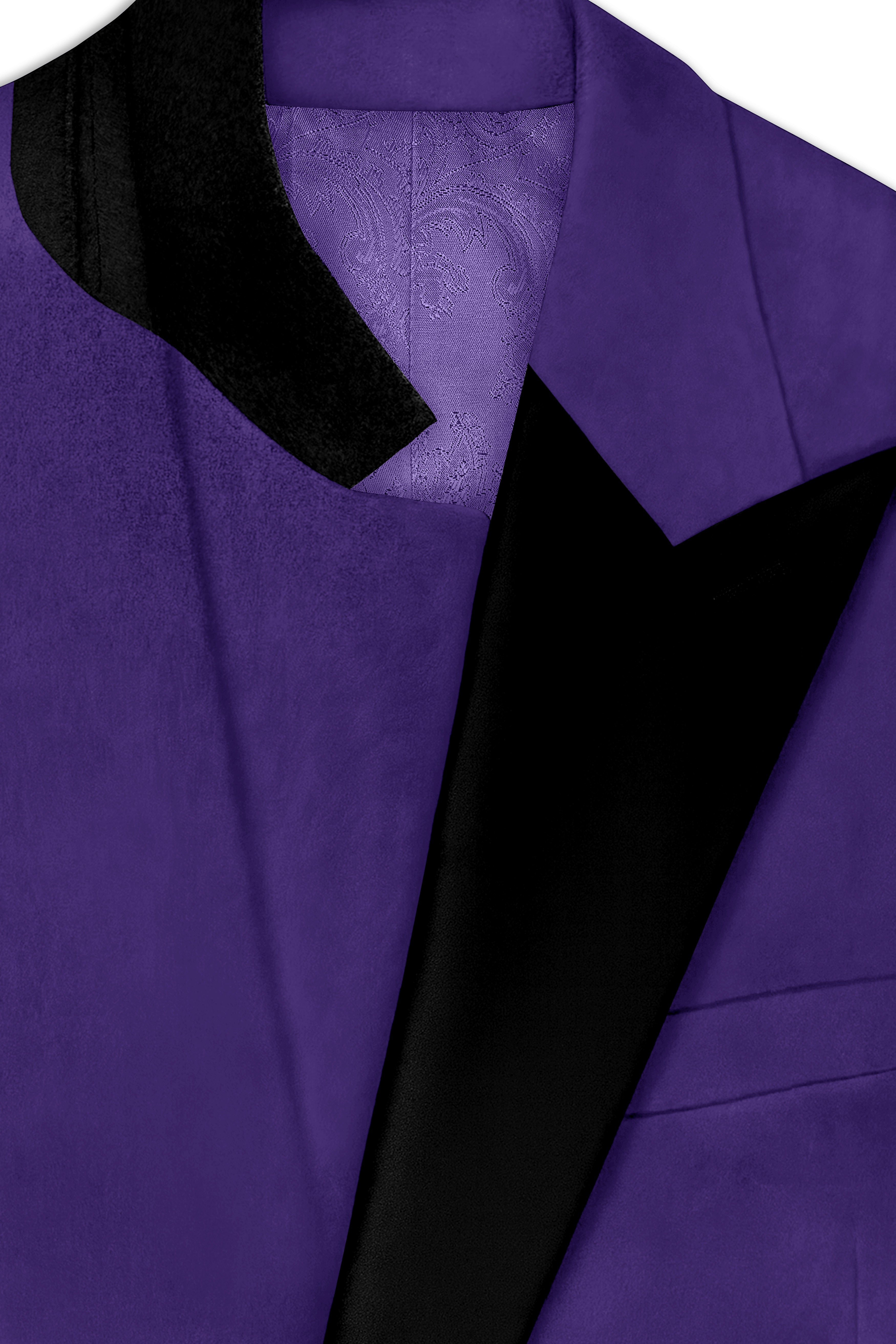 Velaris-Jacarta Purple Velvet Peak Lapel Tuxedo Suit