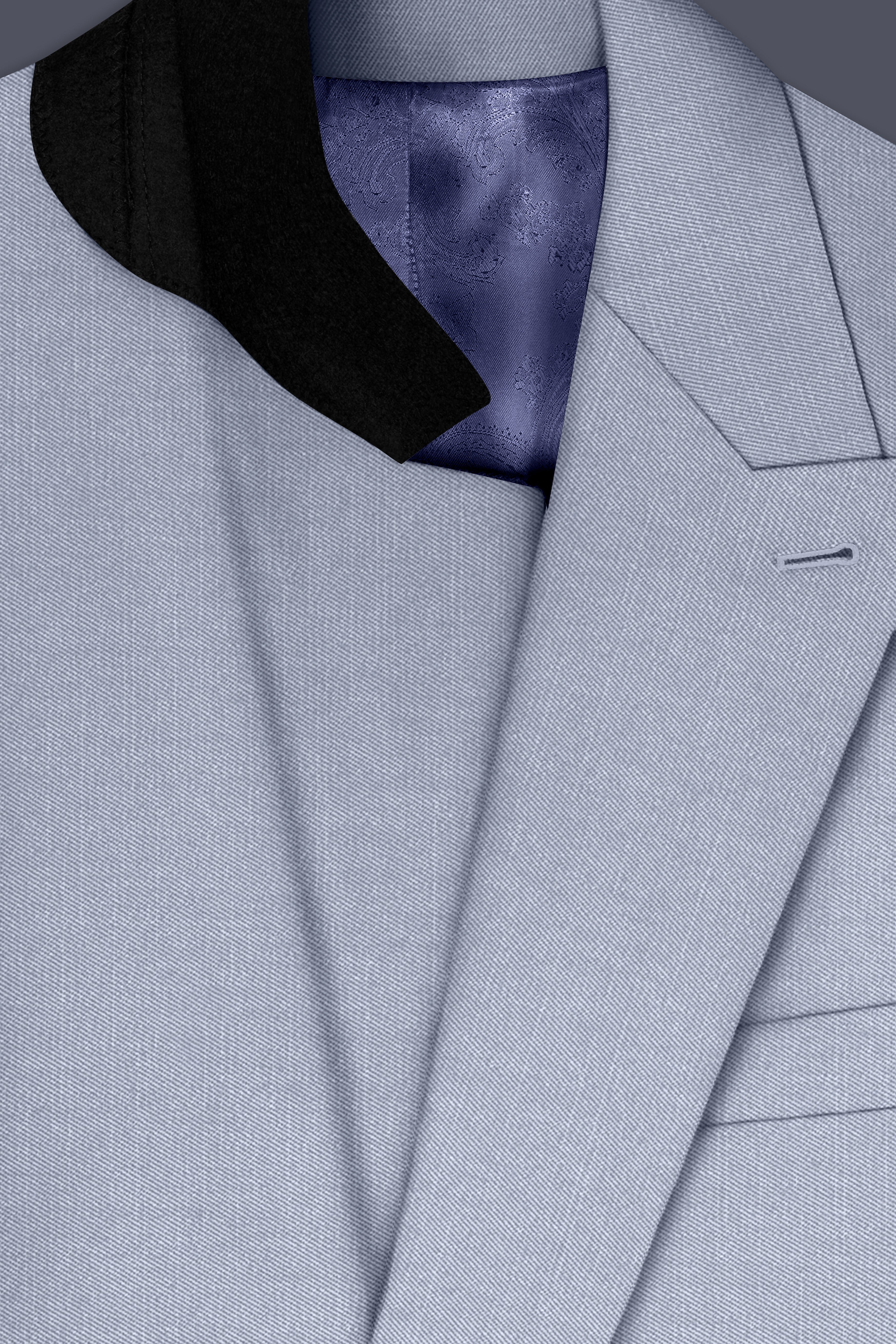Mistivell-Mountain Mist Gray Wool Rich Double Breasted Stretchable traveler Suit