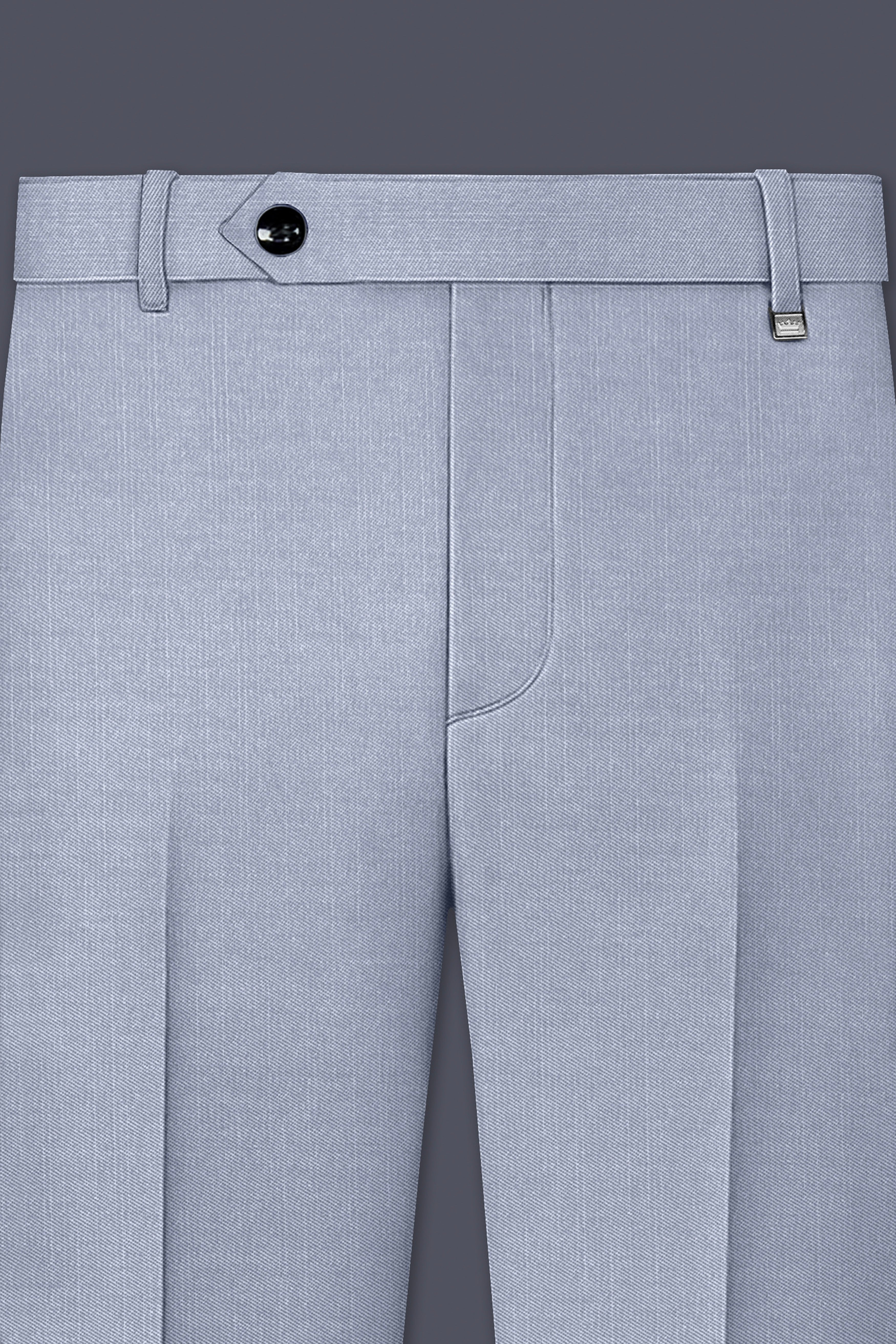 Mistivell-Mountain Mist Gray Wool Rich Cross Placket Bandhgala Stretchable traveler Suit