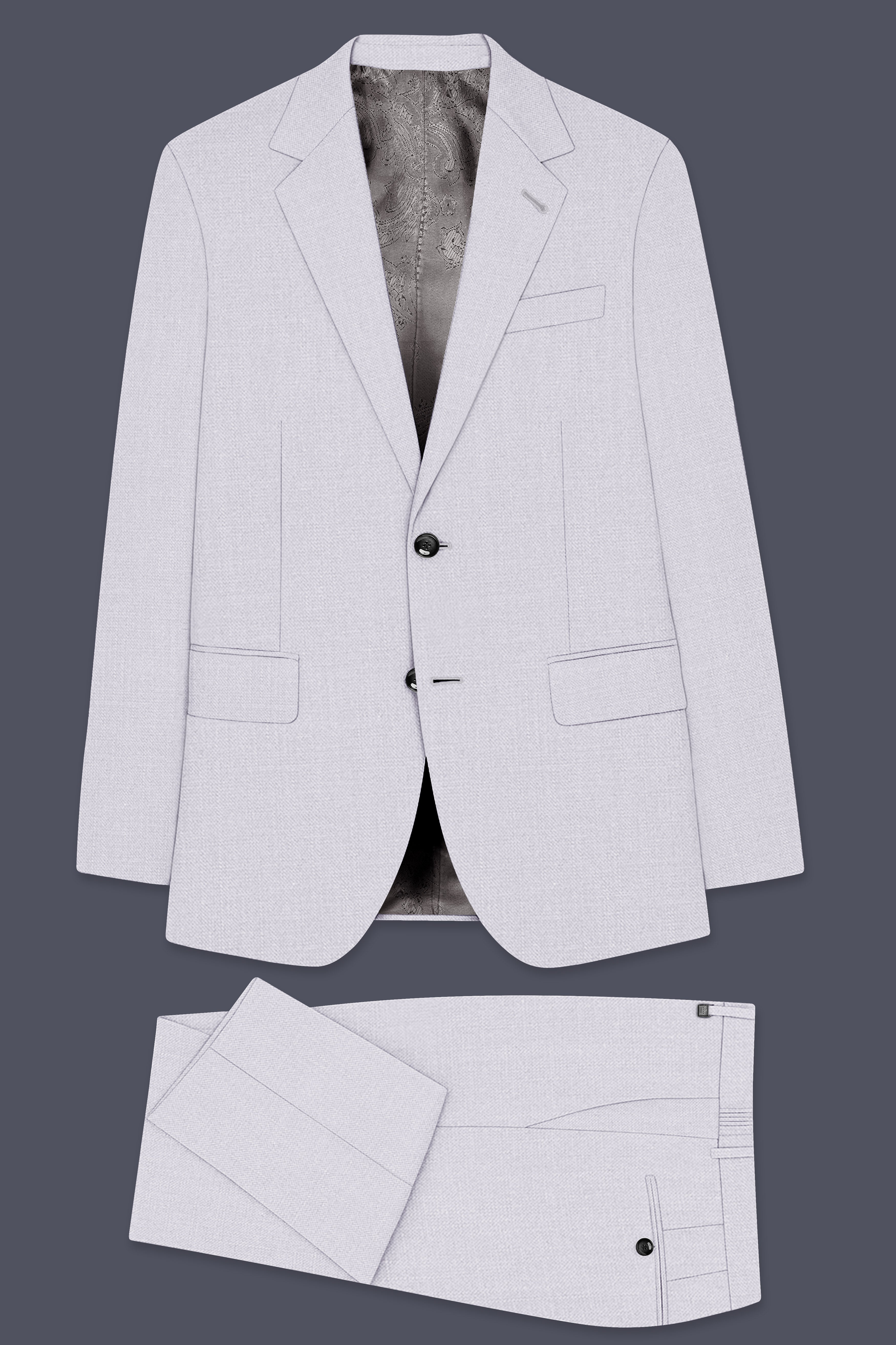 Aristo-Alto Gray Luxurious Linen Single Breasted Stretchable traveler Suit