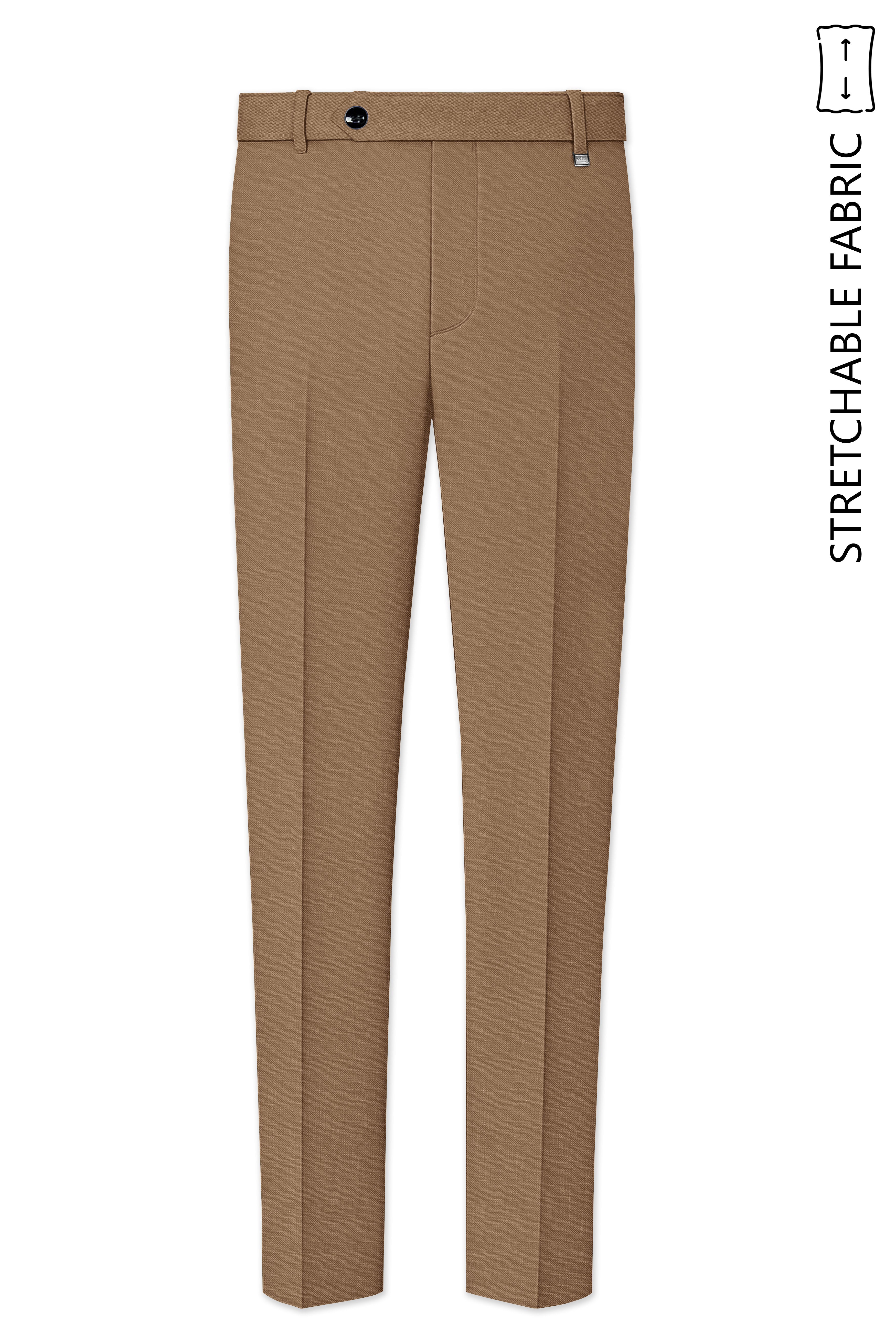 Cremont-Mocha Brown Luxurious Linen Single Breasted Stretchable traveler Suit
