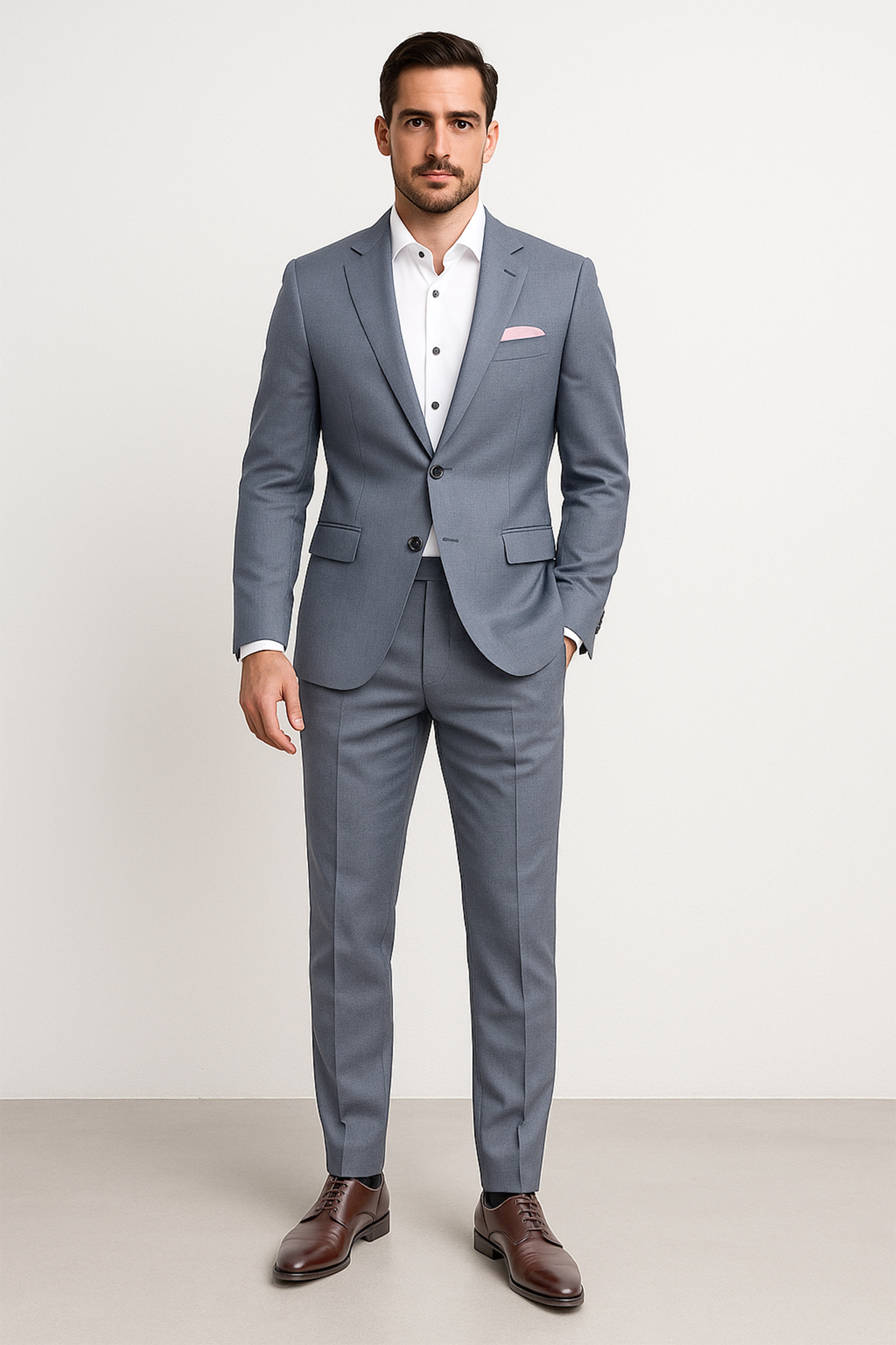 Cineris-Shuttle Gray Luxurious Linen Single Breasted Stretchable traveler Suit
