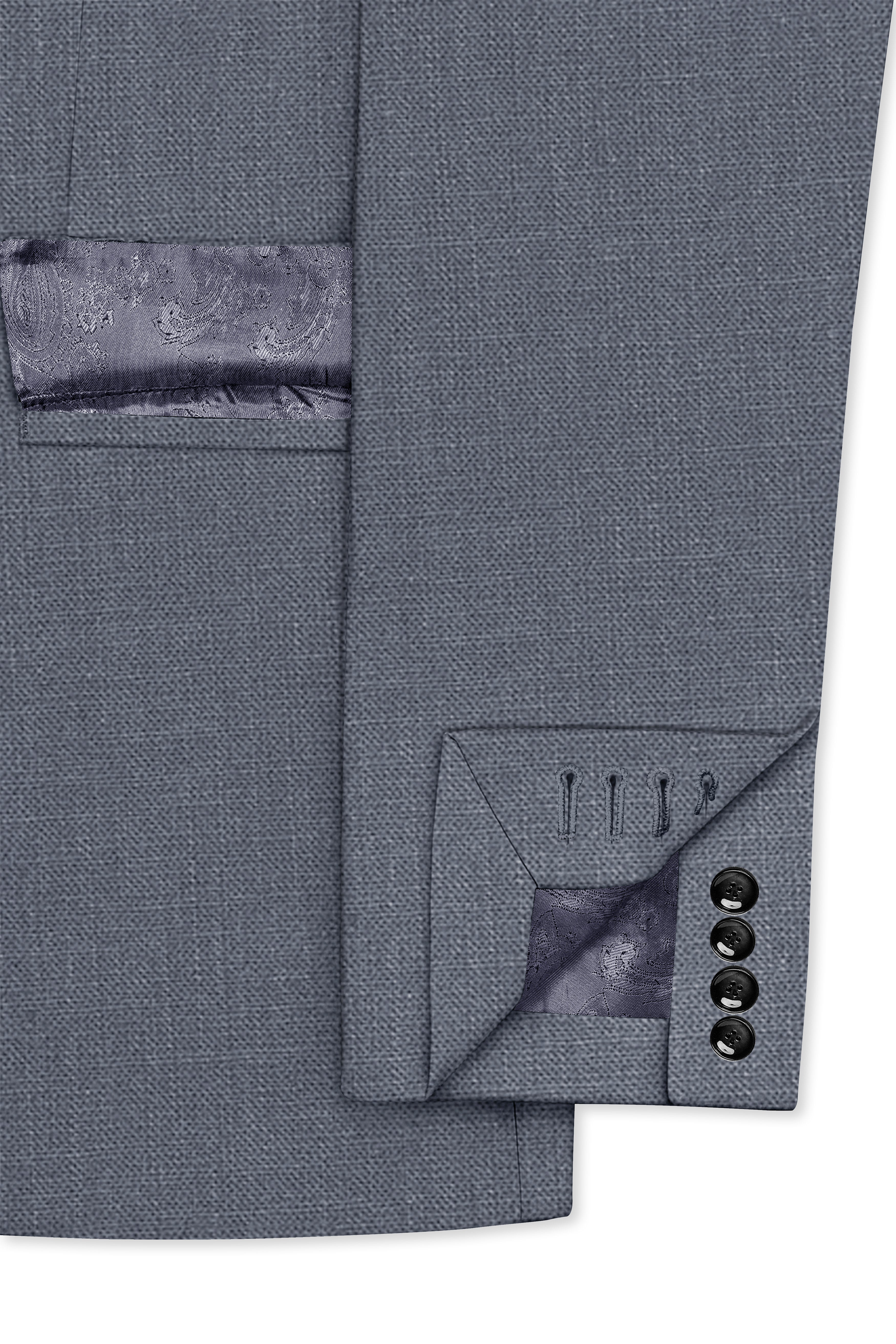 Cineris-Shuttle Gray Luxurious Linen Single Breasted Stretchable traveler Suit