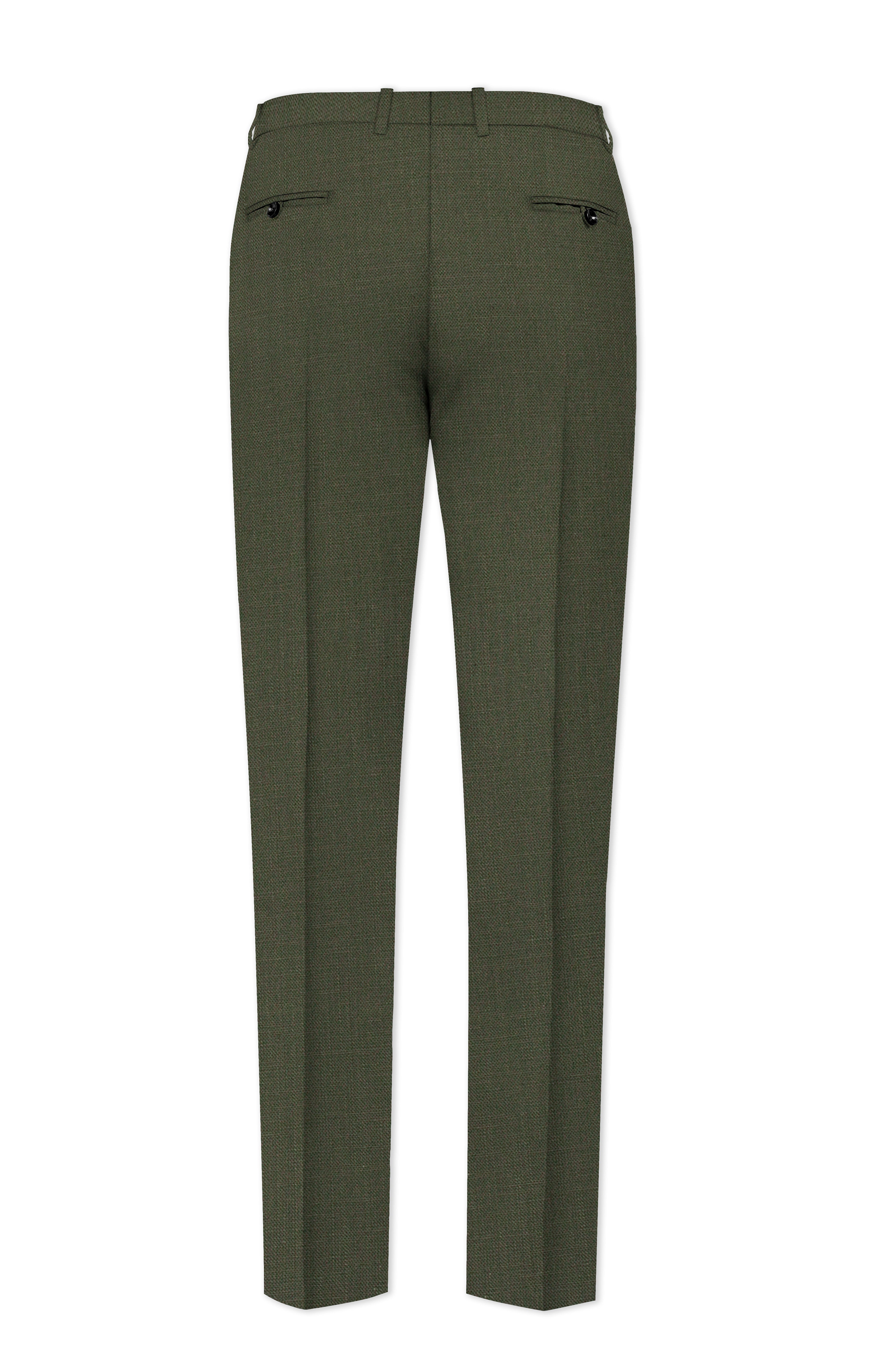 Virenzo-Rifle Green Luxurious Linen Single Breasted Stretchable traveler Suit