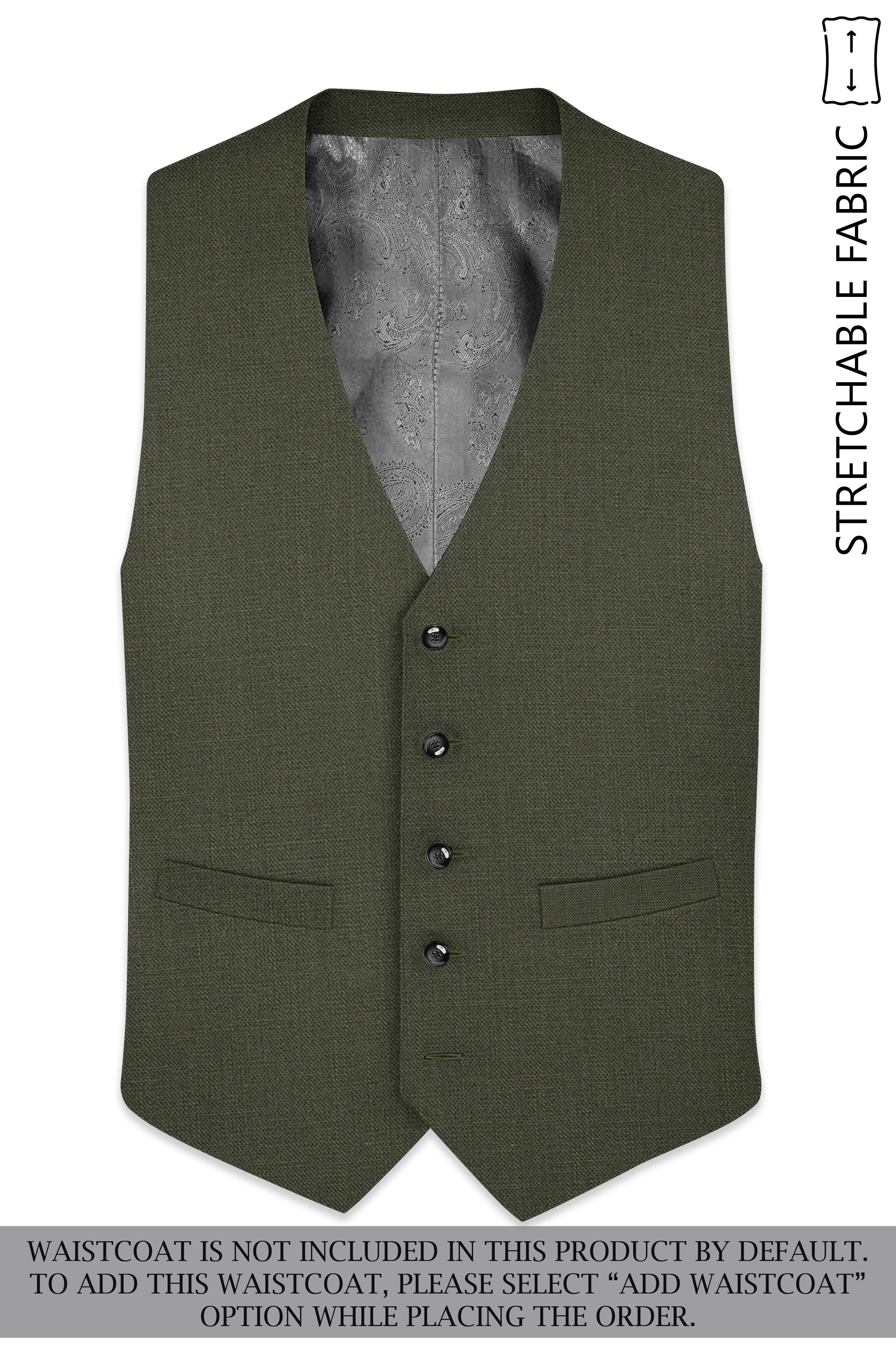 Virenzo-Rifle Green Luxurious Linen Single Breasted Stretchable traveler Suit