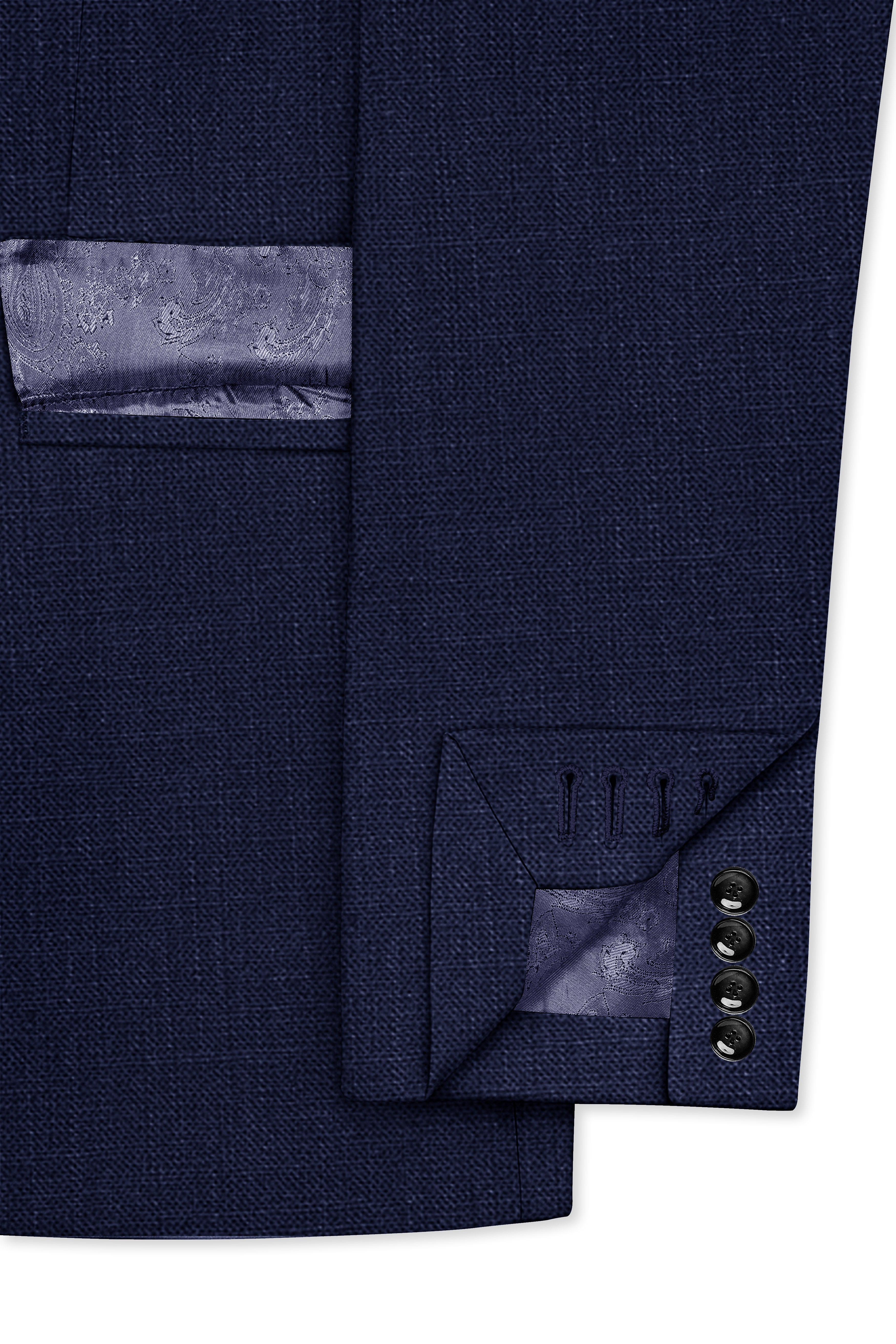 Azuriel-Firefly Blue Luxurious Linen Single Breasted Stretchable traveler Suit