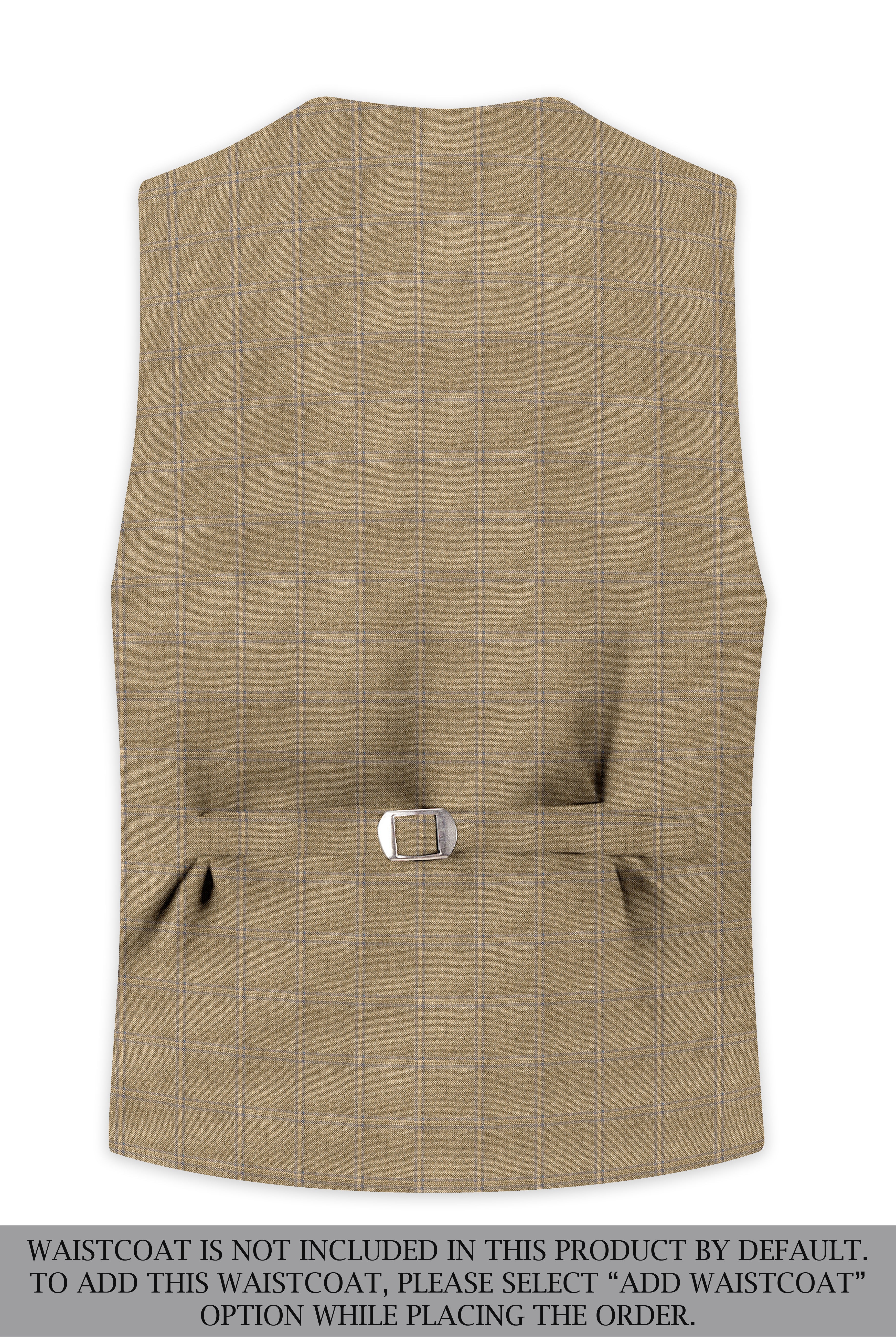 Terravo-Roman Brown Windowpane Wool Rich Single Breasted Suit