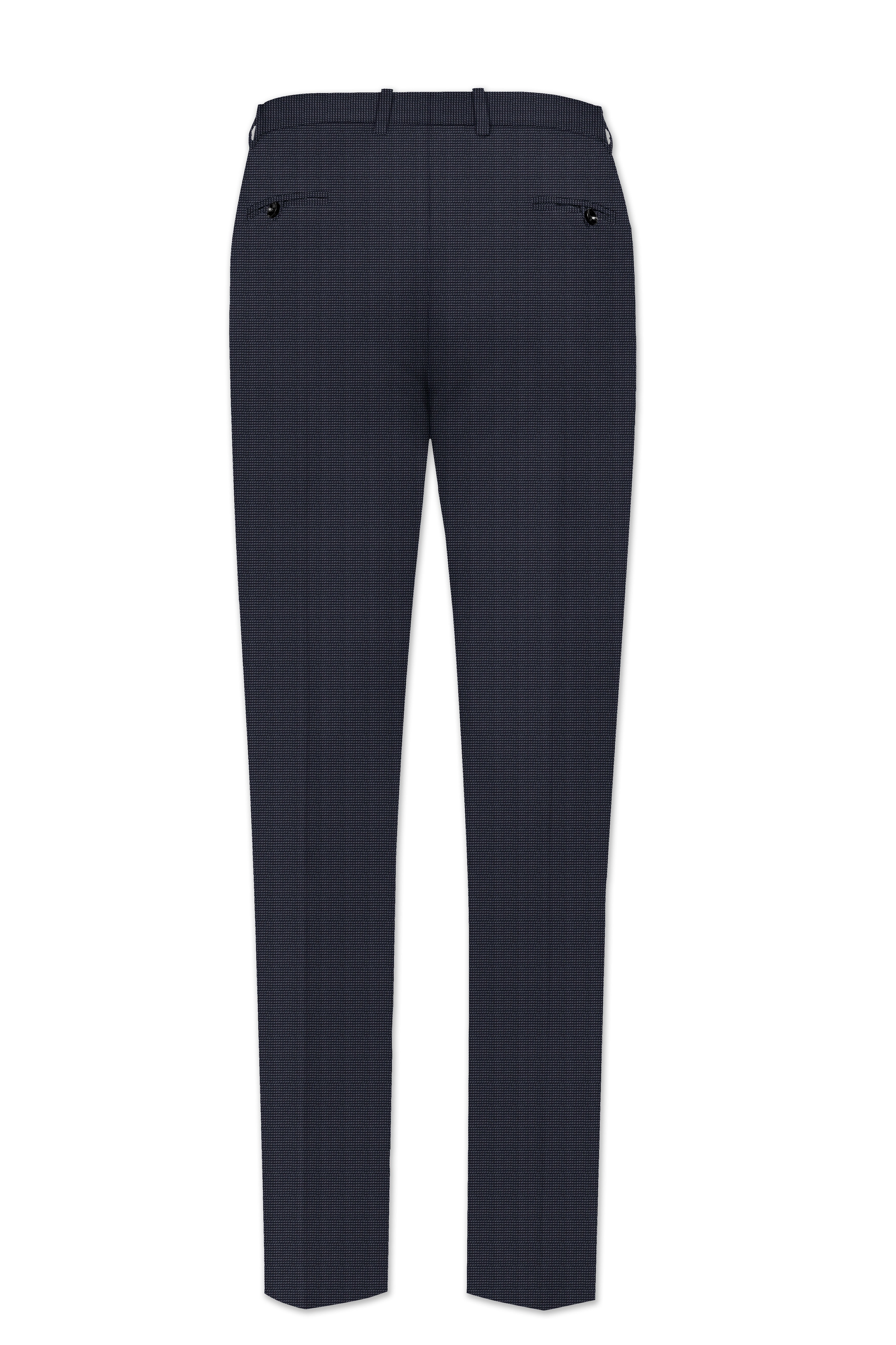 Volrano-Vulcan Blue Textured Premium Cotton Bandhgala Suit