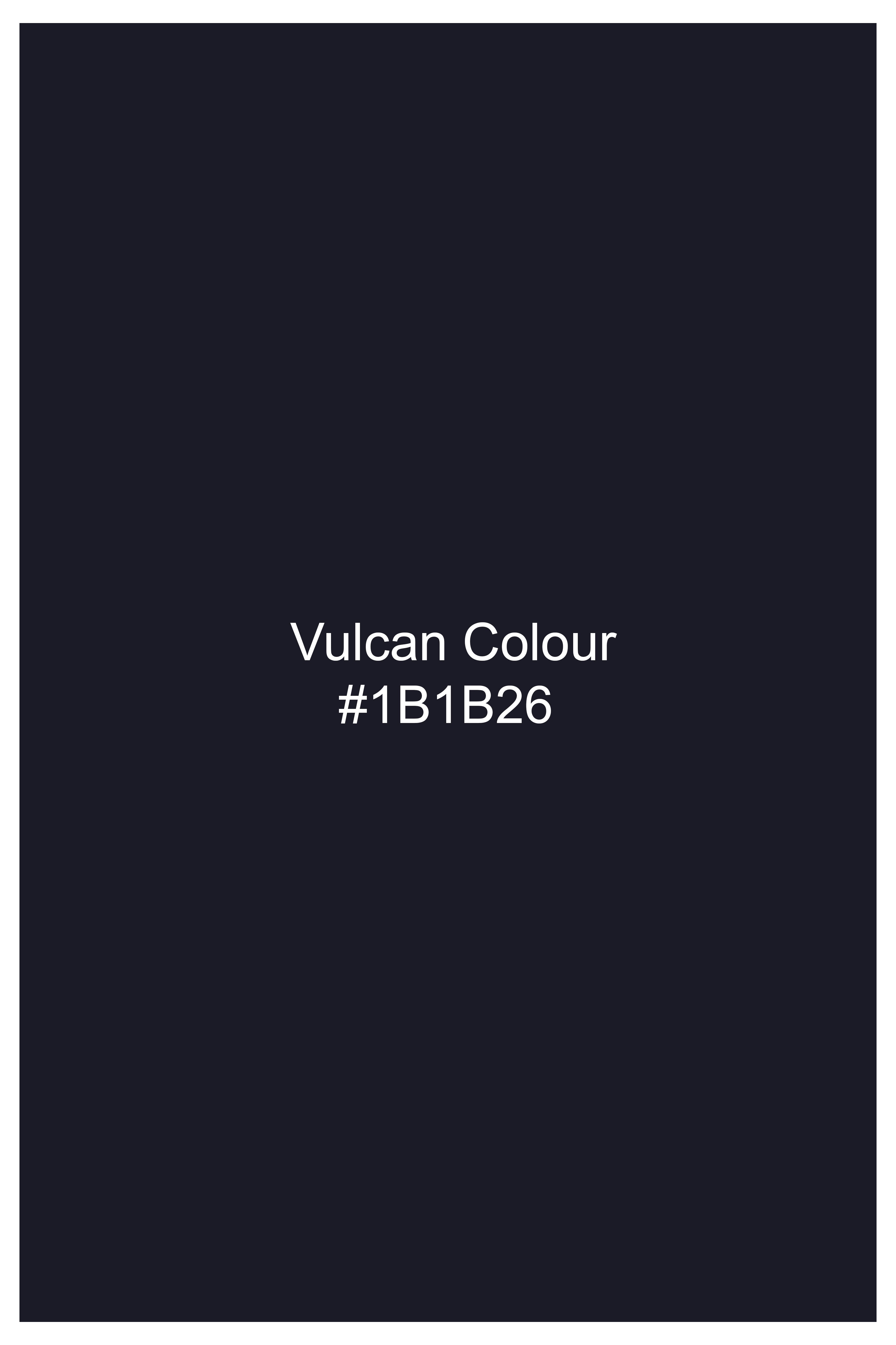 Volrano-Vulcan Blue Textured Premium Cotton Bandhgala Suit