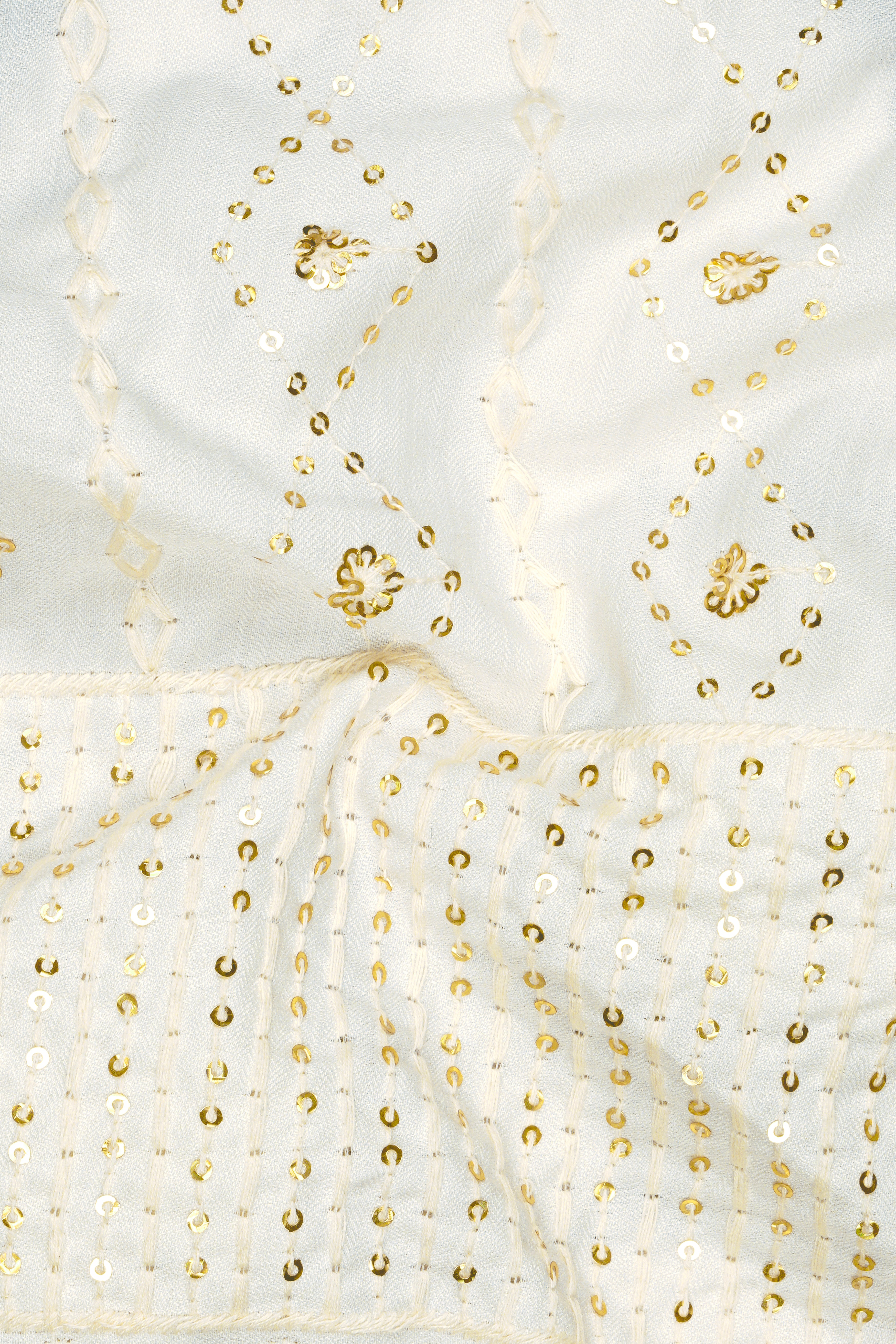 Aurevia-Albescent Cream With Sequin Embroidered Designer Tuxedo Suit