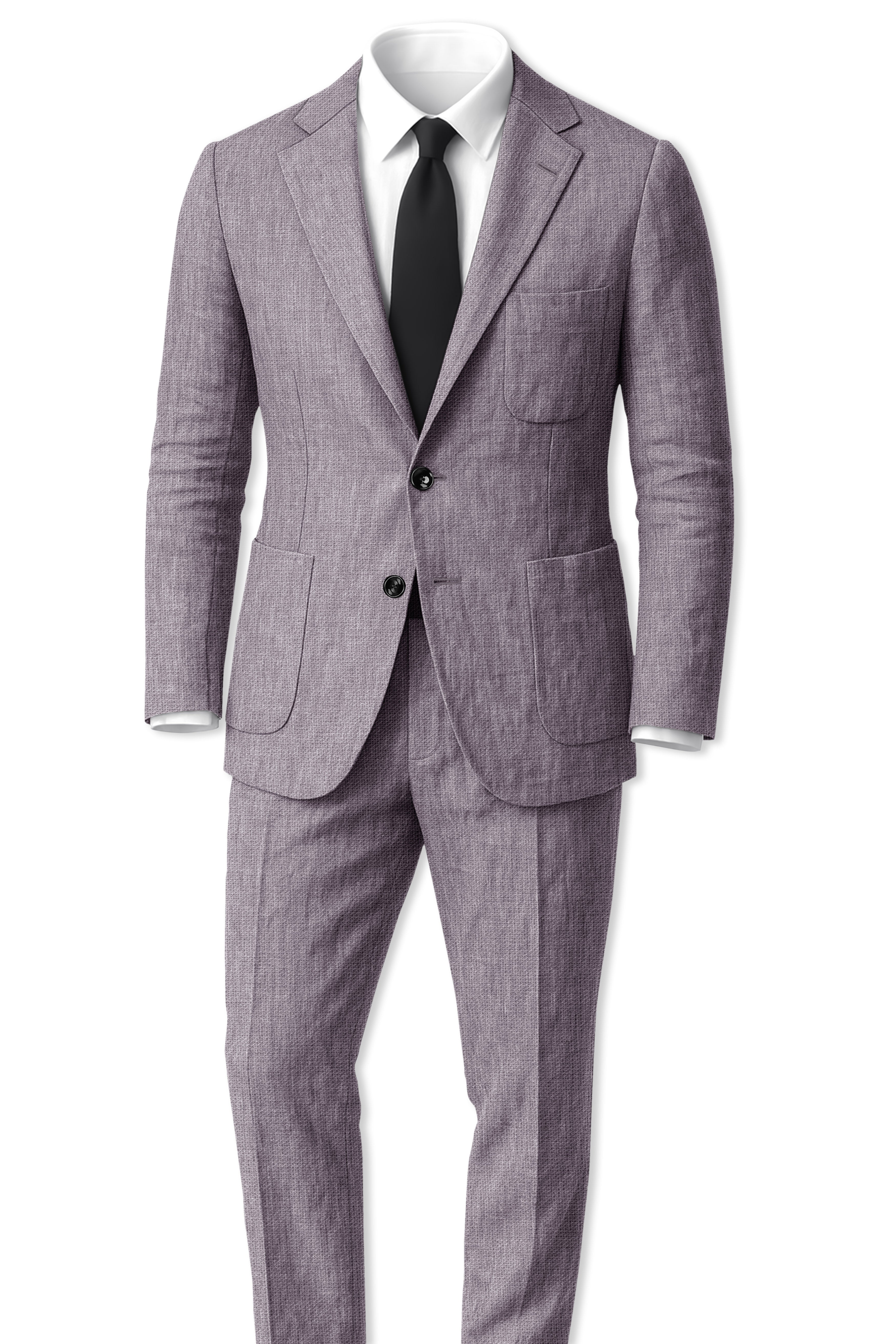 Cinerro-Monsoon Gray Luxurious Linen Single Breasted Sports Suit