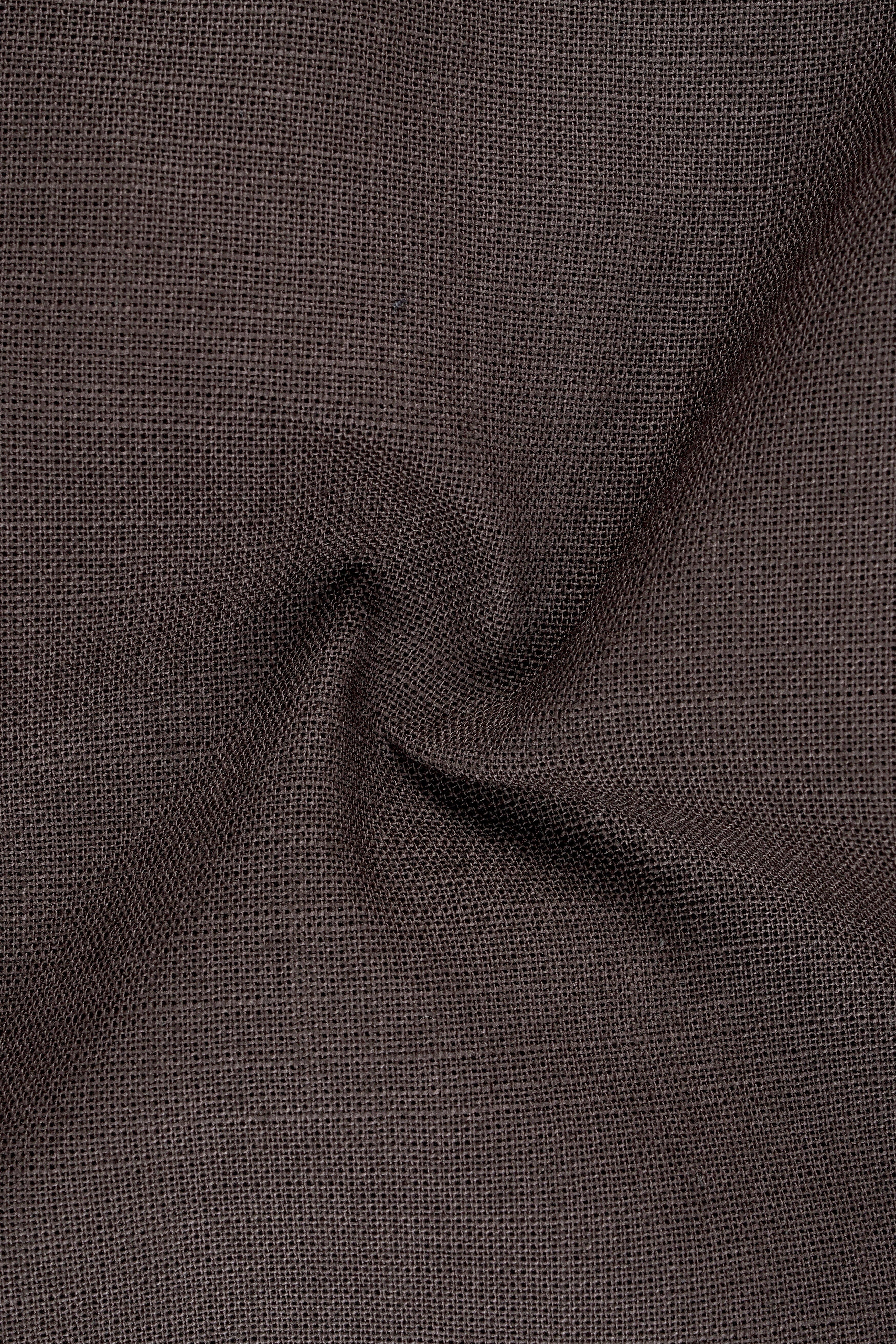 Terravo-Iridium Brown Luxurious Linen Single Breasted Sports Suit