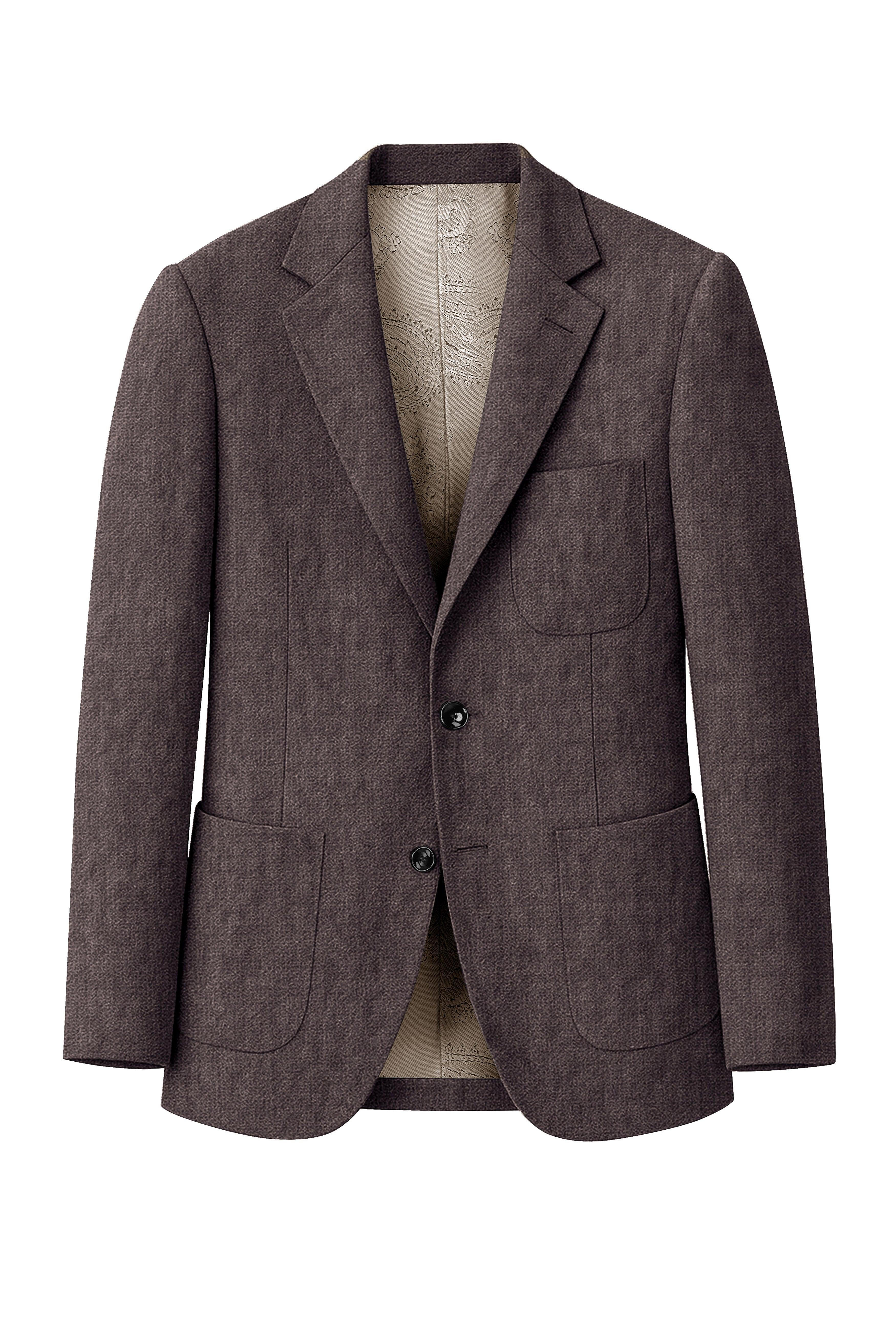 Terravo-Iridium Brown Luxurious Linen Single Breasted Sports Suit