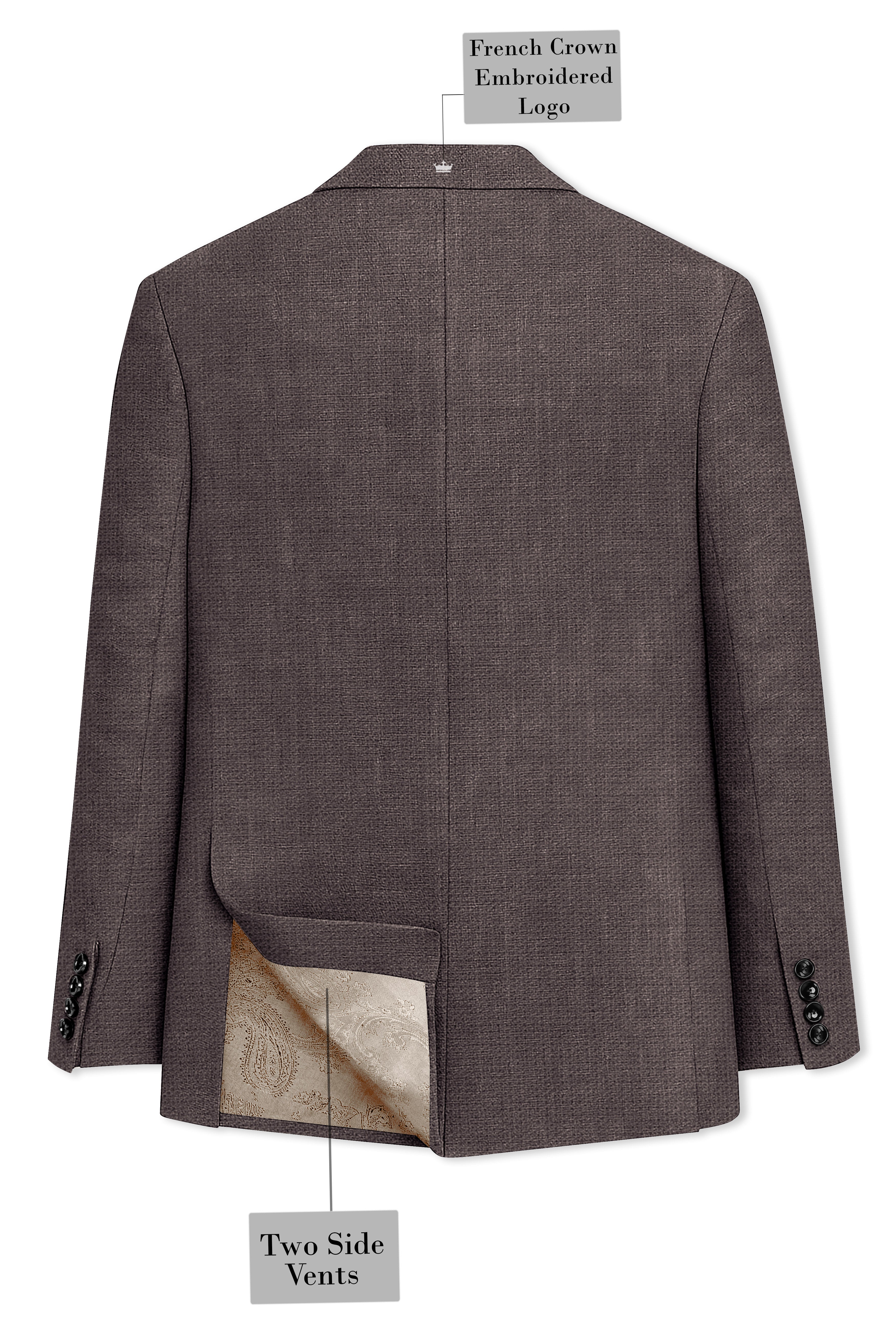 Terravo-Iridium Brown Luxurious Linen Single Breasted Sports Suit