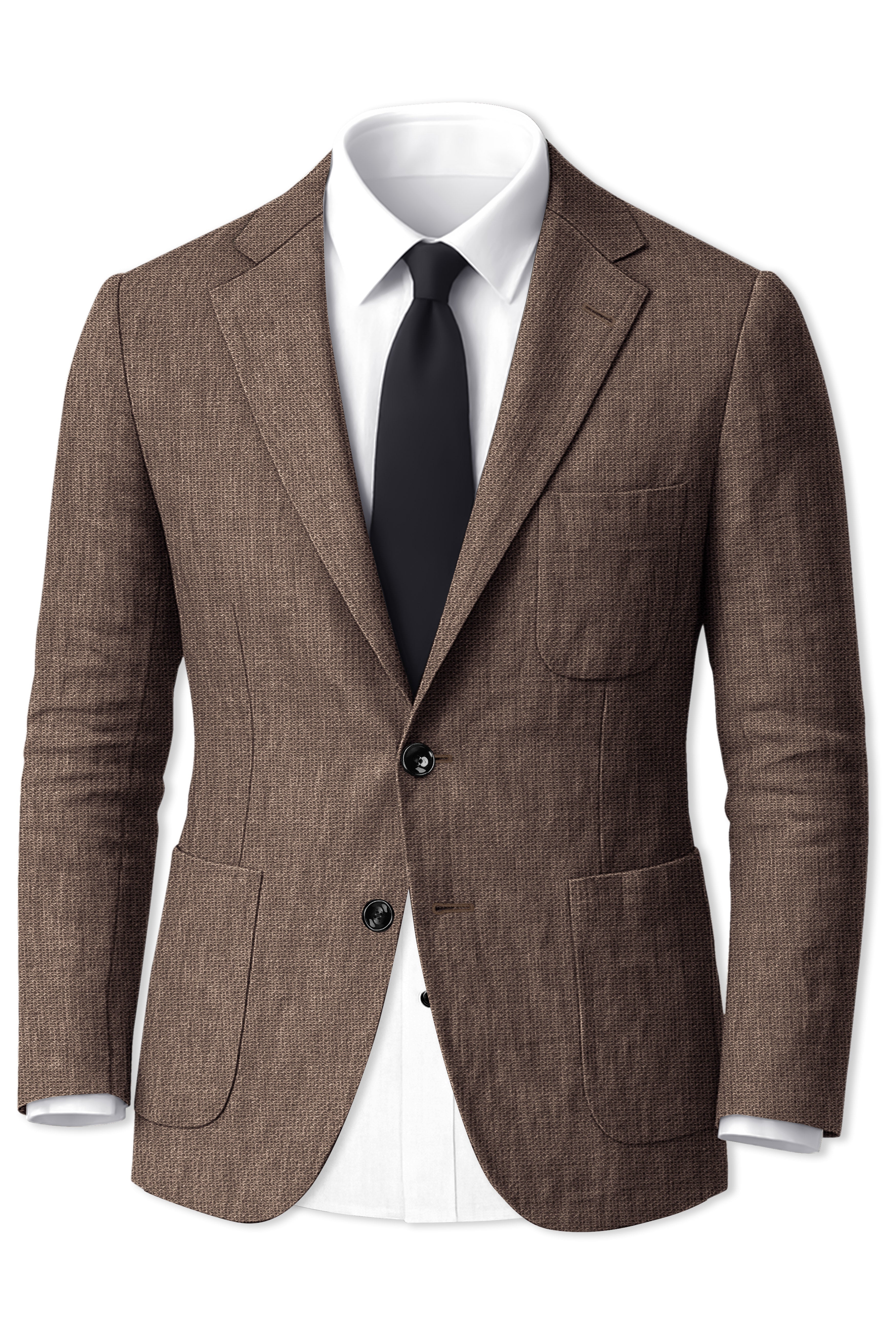 Velbrun-Kabul Brown Luxurious Linen Single Breasted Sports Suit
