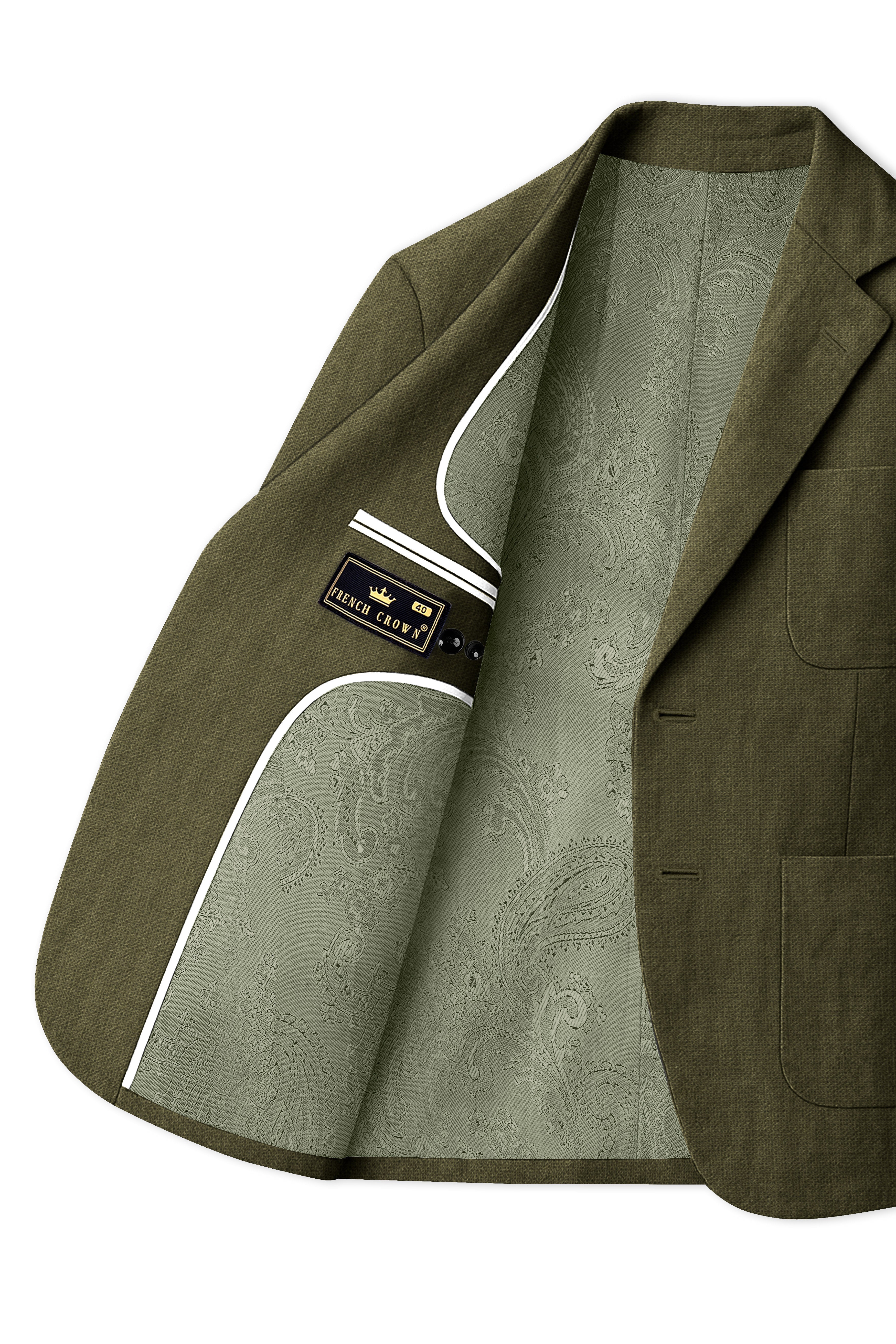 Virenza-Birch Green Luxurious Linen Single Breasted Sports Suit