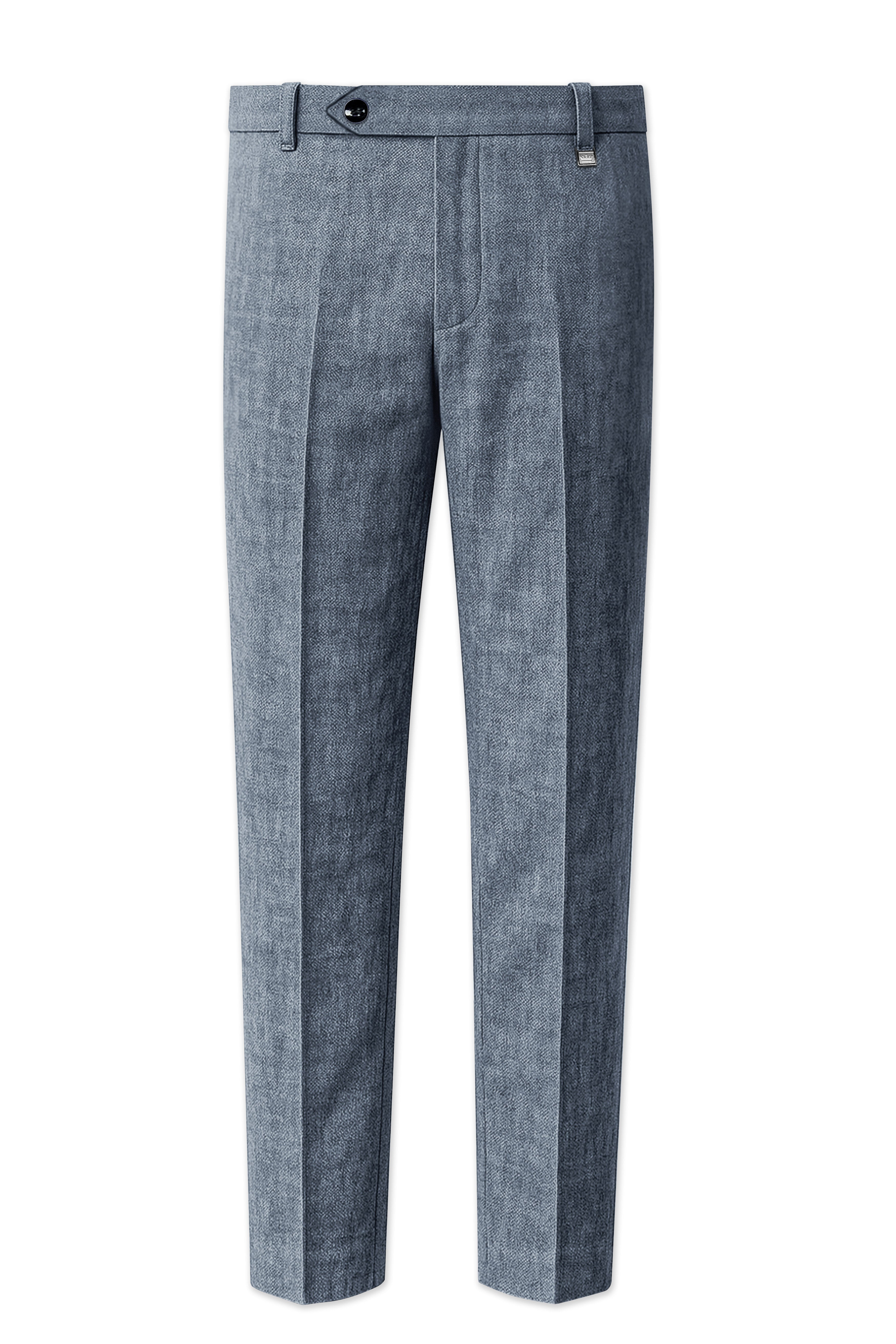 Azurven-Cadet Blue Luxurious Linen Single Breasted Sports Suit