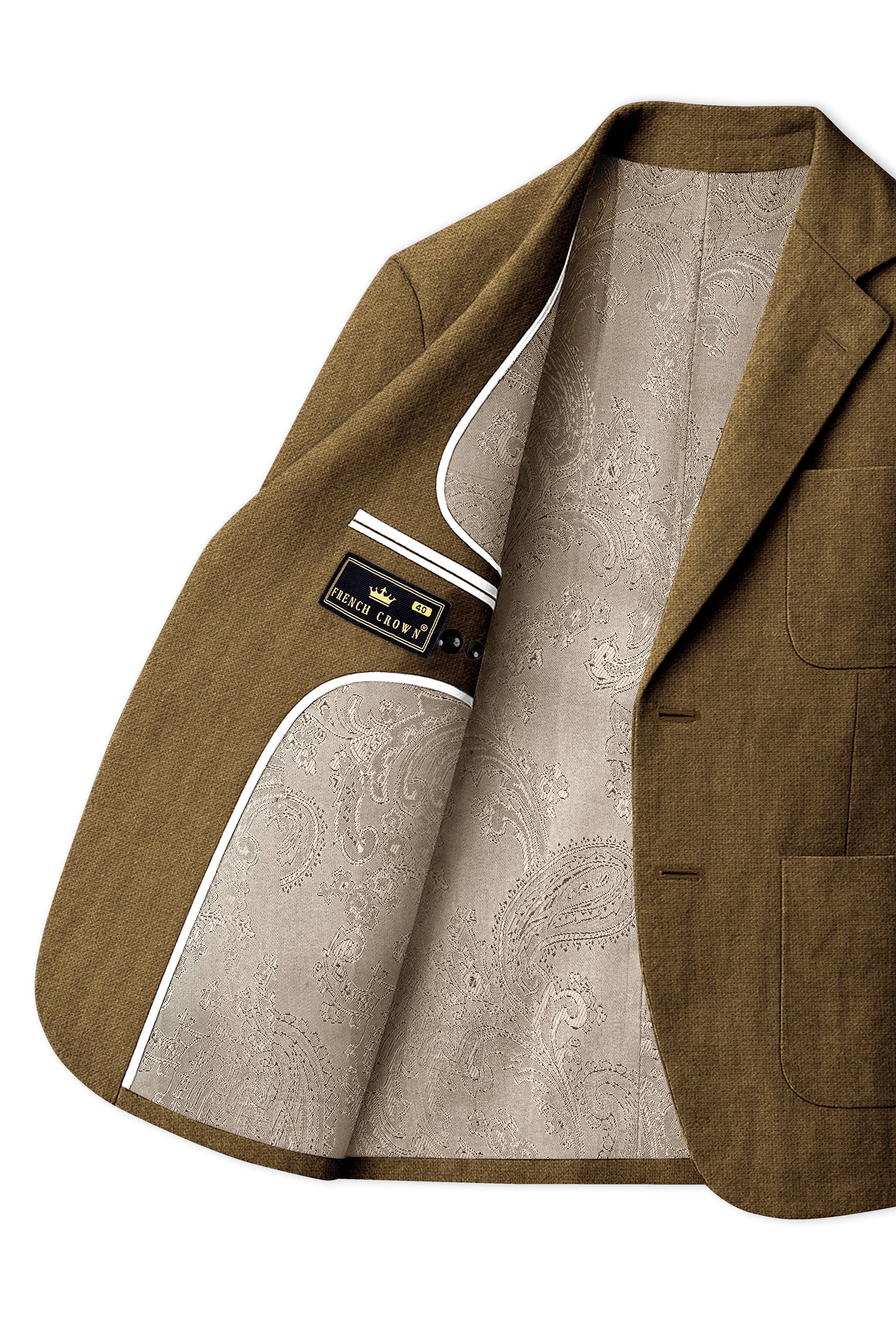 Brunoro-Shadow Brown Luxurious Linen Single Breasted Sports Suit