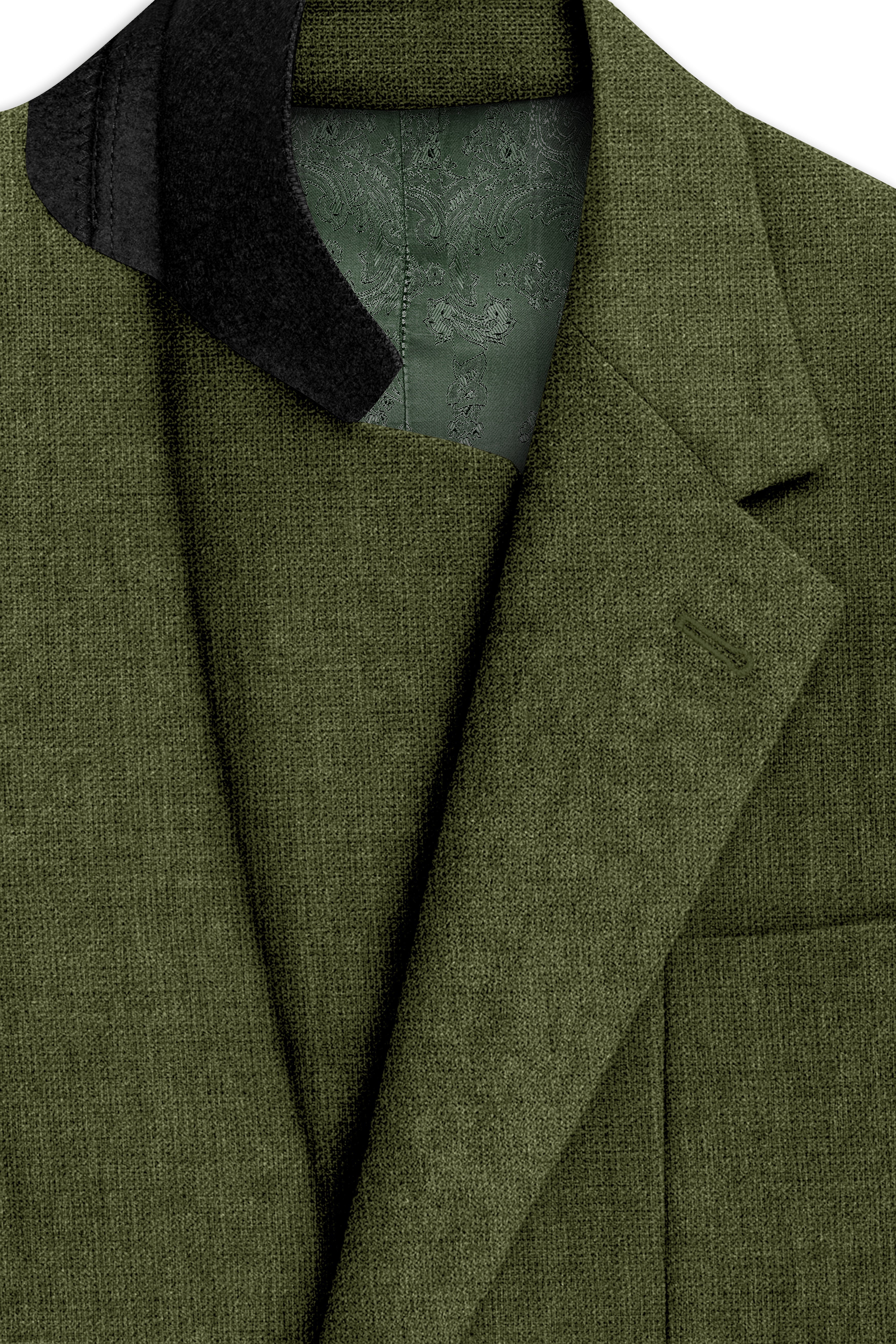 Gravino-Rifle Green Luxurious Linen Single Breasted Sports Suit