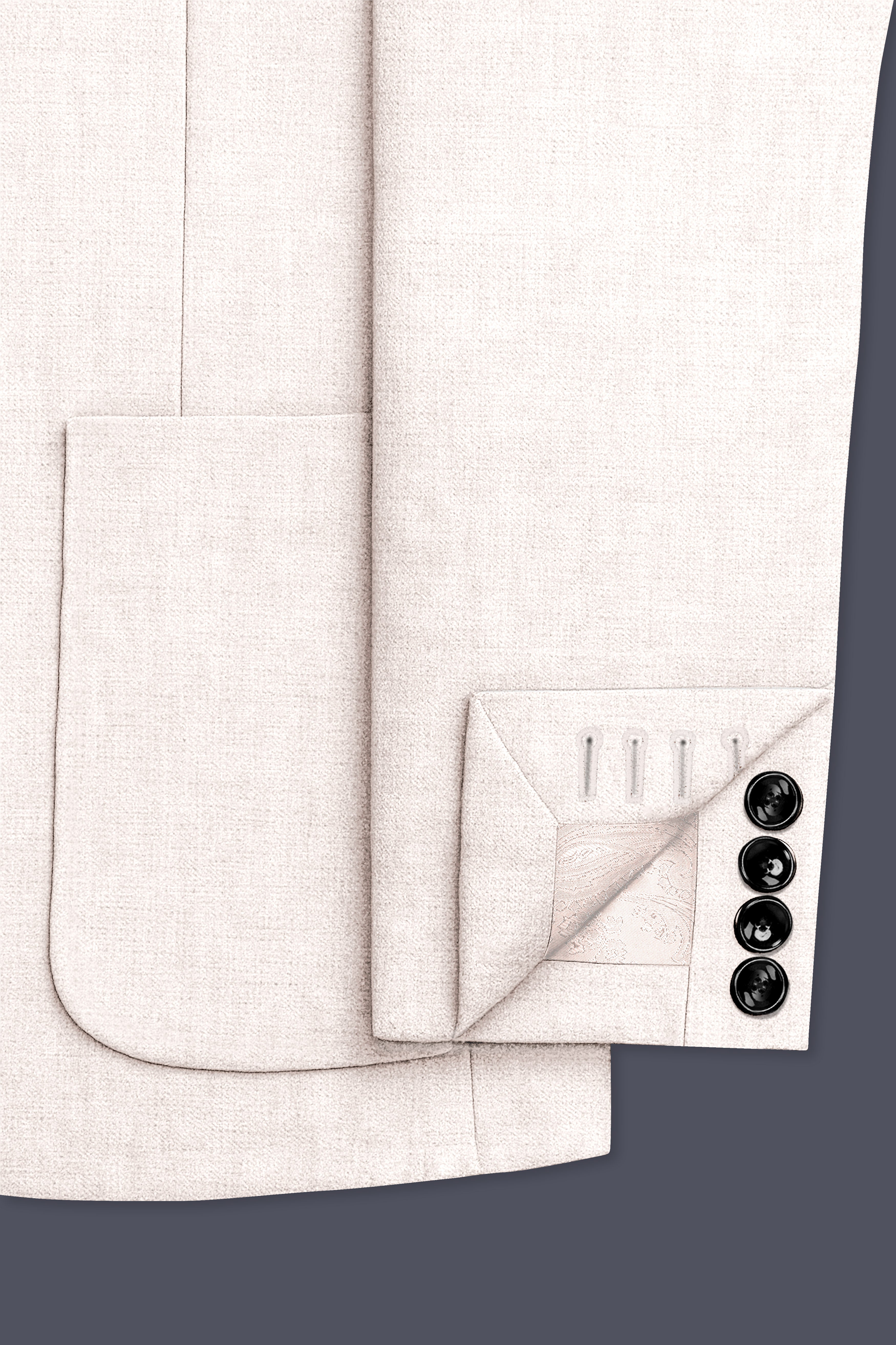 Velcrea-Vista Cream Luxurious Linen Single Breasted Sports Suit