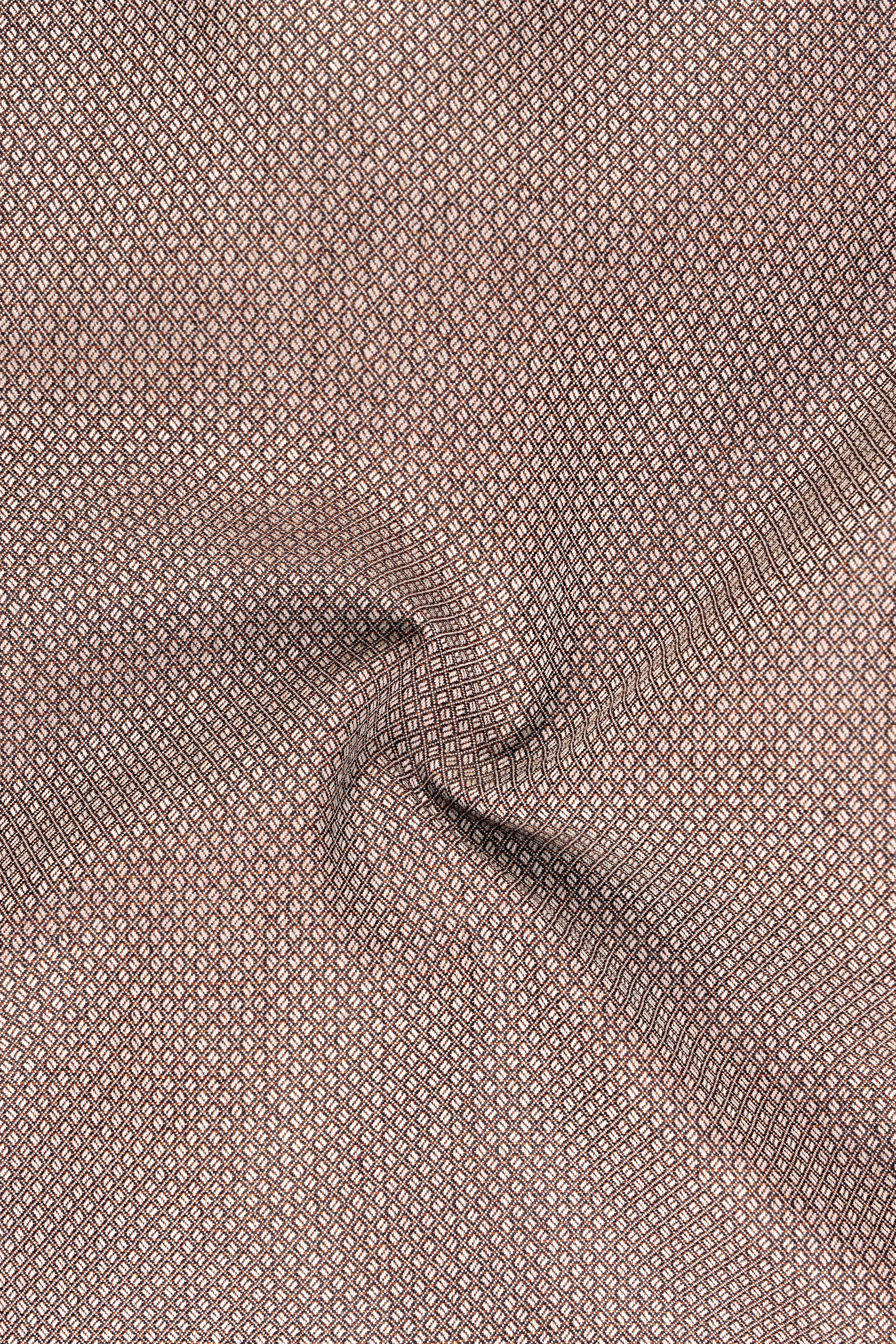 Velbrun-Zorba Brown Textured Wool Rich Single Breasted Suit
