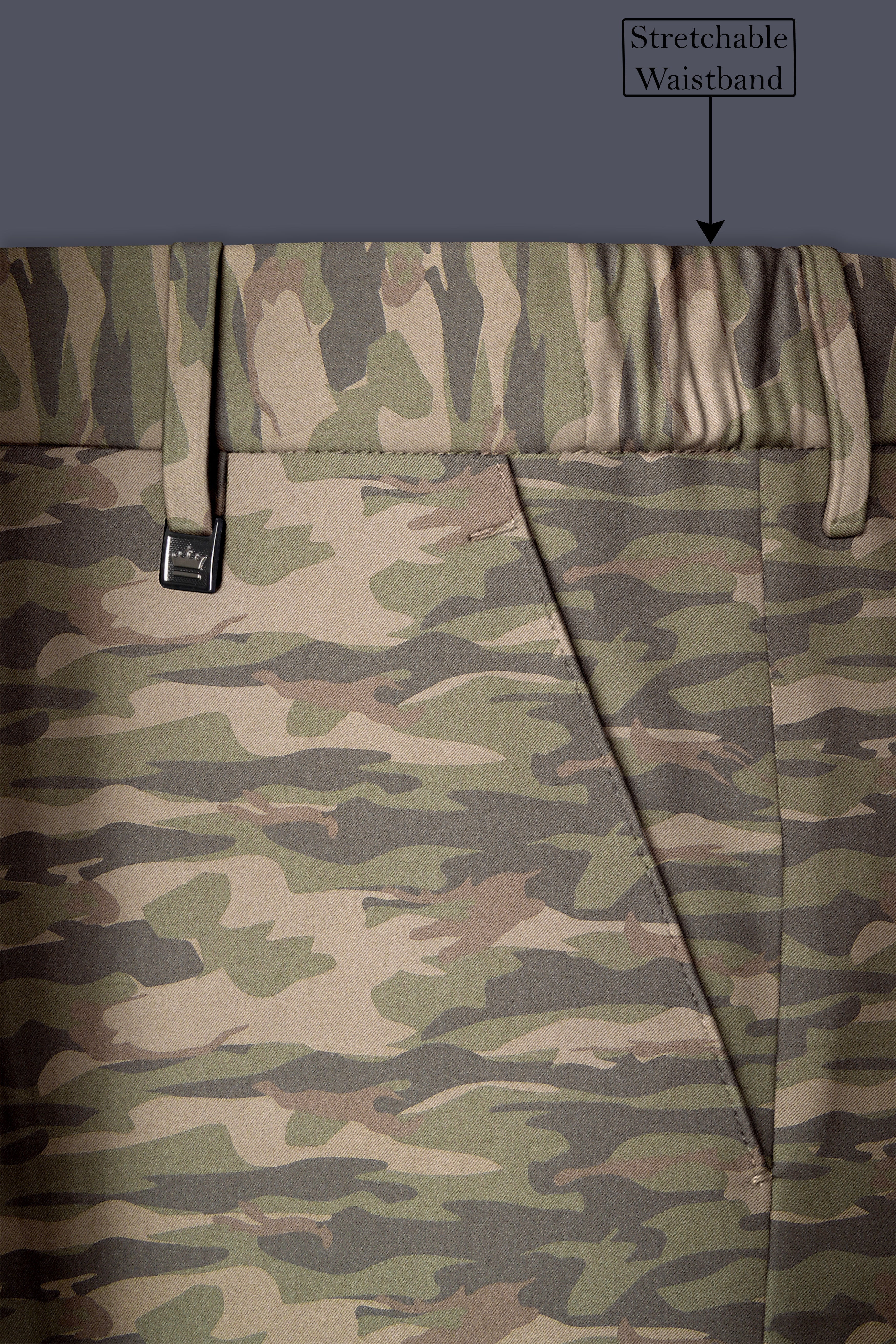 Wengoro-Crocodile Brown And Wenge Camouflage Printed Cotton Single Breasted Suit