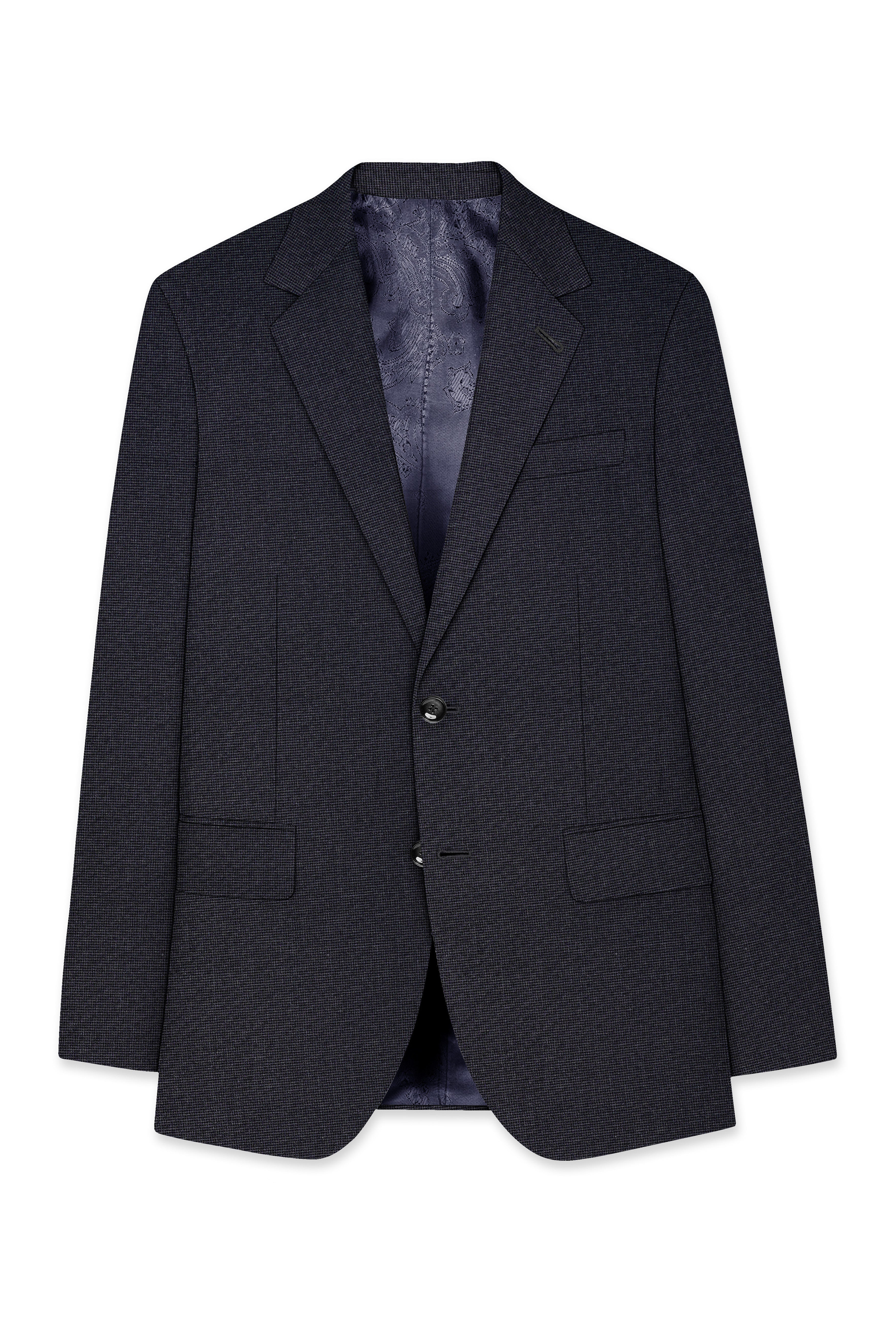 Cinerro-Shark Gray Textured Wool Rich Single Breasted Suit